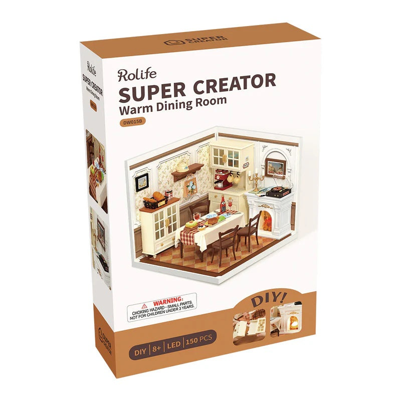 Rolife Warm Dining Room Plastic DIY Miniature House, Only Supports TK And Independent Site Sales