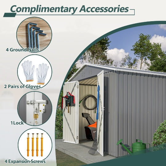 Steel Garden Shed With Double Lockable Door