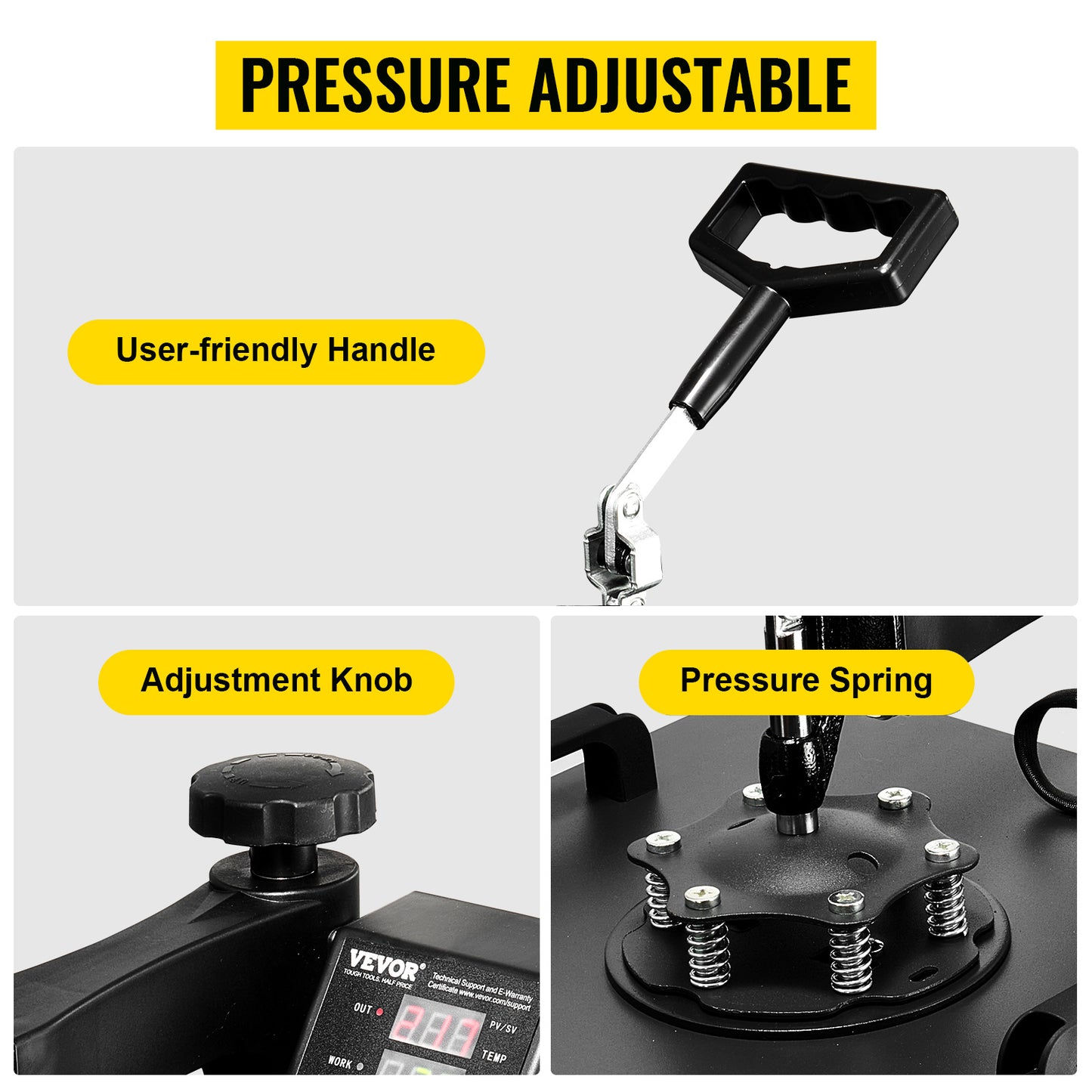 VEVOR Heat Press Machine 2In1 15x15in Sublimation Print Transfer DIY T-shirt Cap
