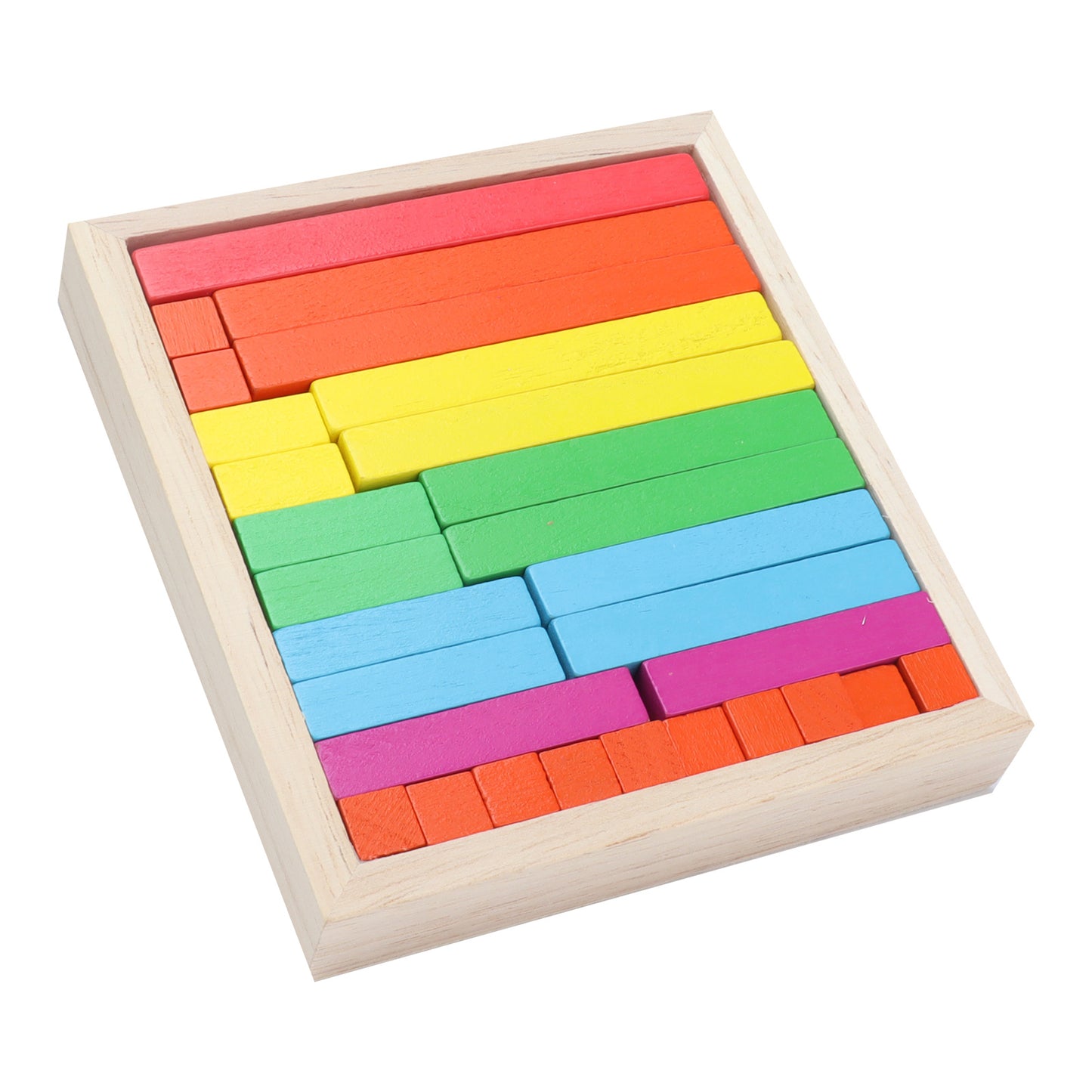 Wooden Counting Sticks Colorful Cuisenaire Rods Individual Kit for Children Counting Homeschool Supplies