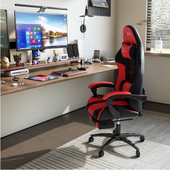 4supply Ergonomic Gaming Chair In Breathable PU Leather With High-density Foam Cushions