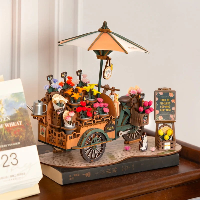 Rolife Blossom Cart 3D Wooden Puzzle, Only Supports TK And Independent Website Platforms
