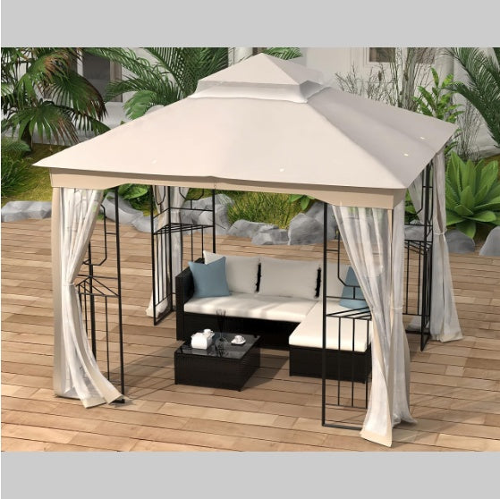 Metal Gazebo With Mosquito Net And Sunshade Galvanized Steel Design Outdoor Tent