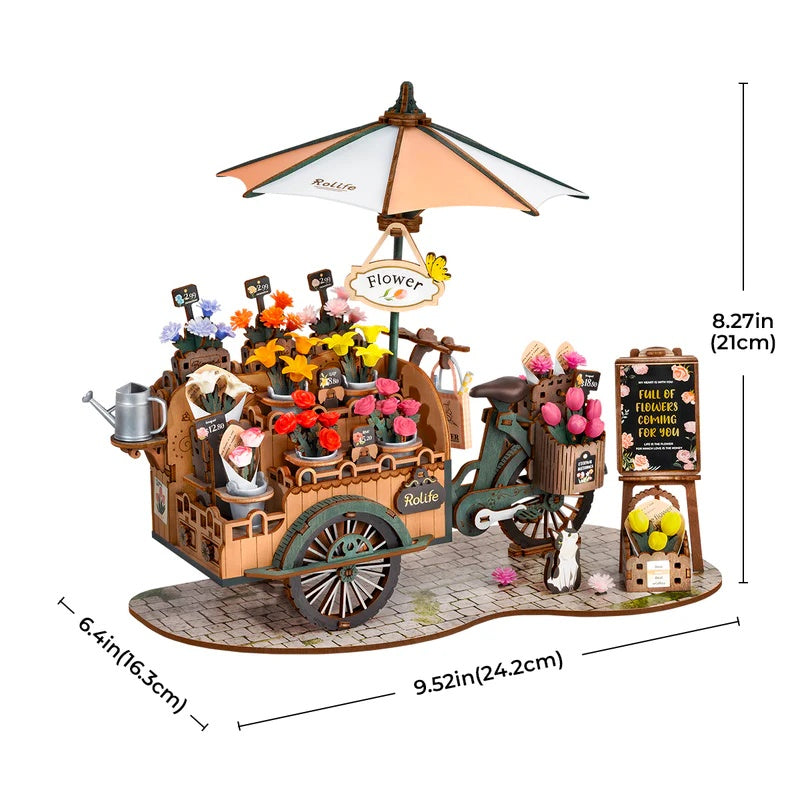 Rolife Blossom Cart 3D Wooden Puzzle, Only Supports TK And Independent Website Platforms