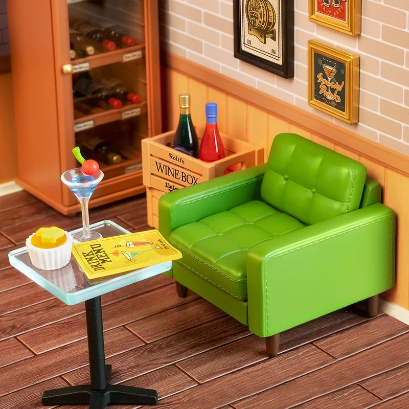 Rolife Leisurely Cheers Bar DIY Plastic Miniature House, Only Supports TK And Independent Website Platforms