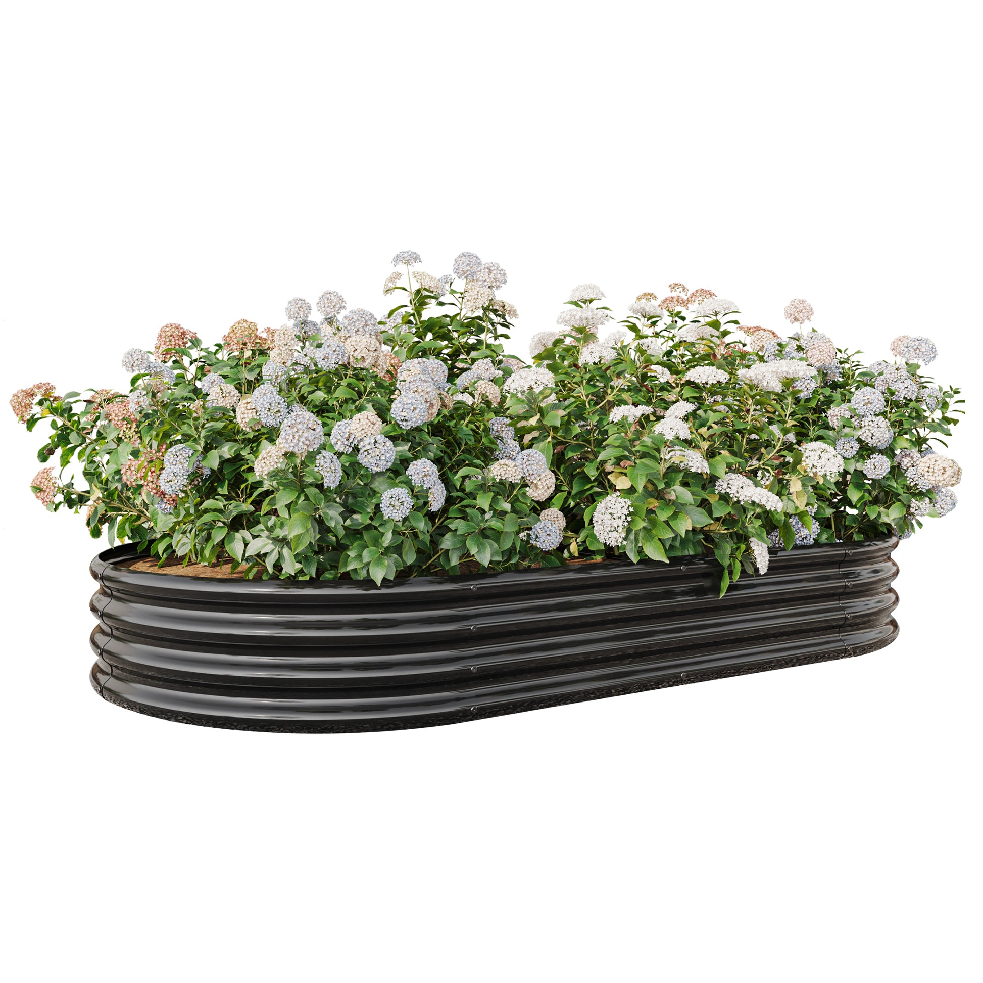Oval Shaped Metal Raised Planter Outdoor Garden Plant and Vegetable Bed_10