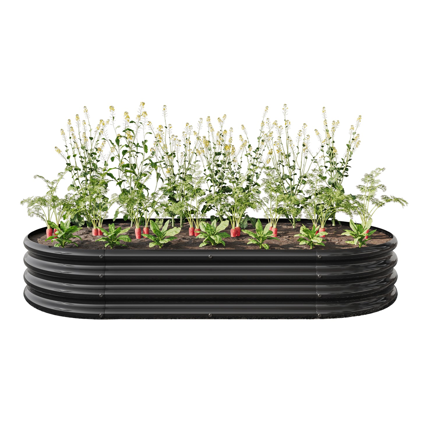 Large Oval Shaped Metal Raised Planter Outdoor Garden Plant Vegetable Bed_9