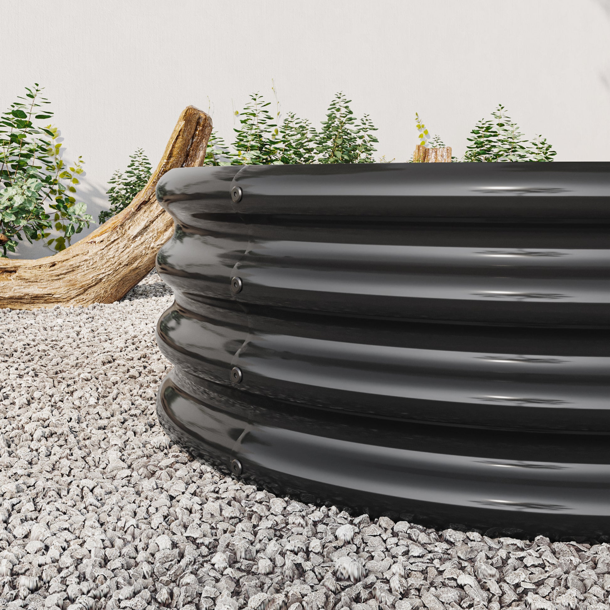 Large Oval Shaped Metal Raised Planter Outdoor Garden Plant Vegetable Bed_5
