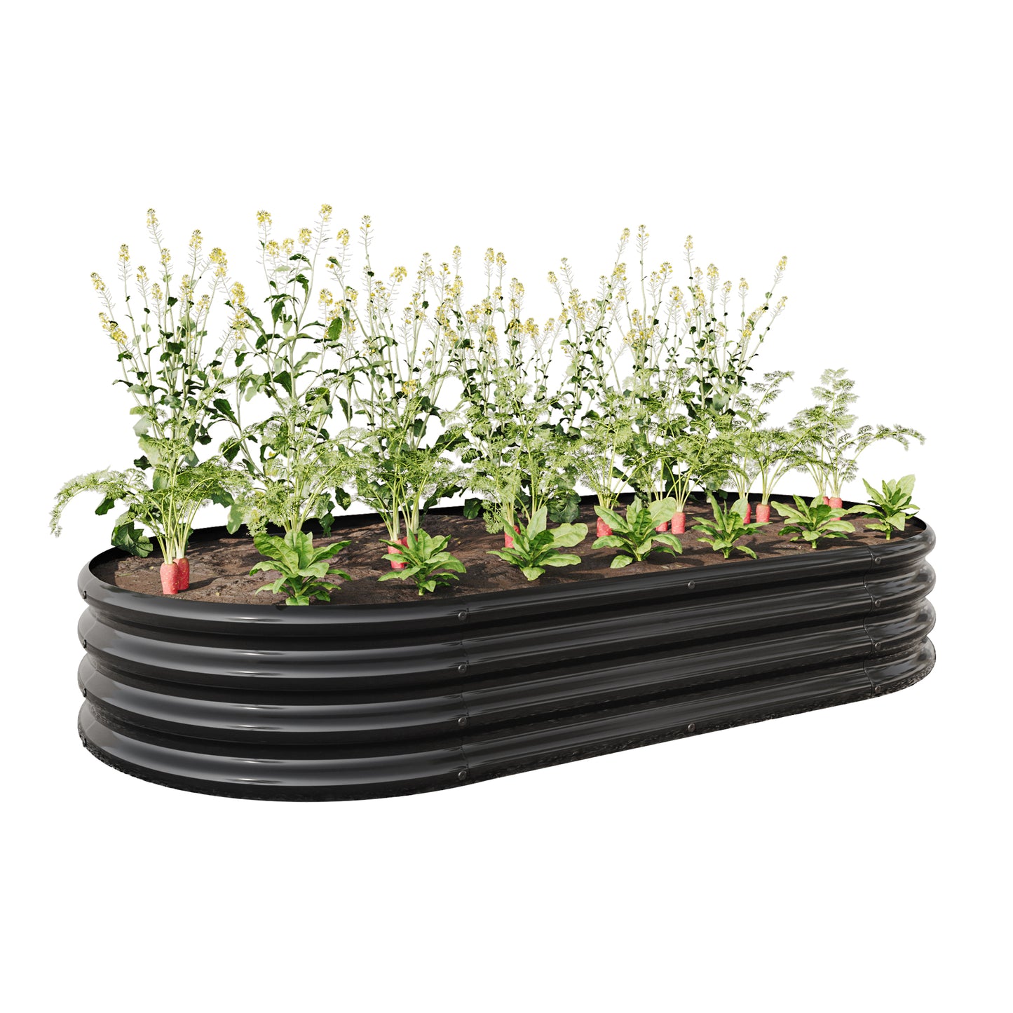 Large Oval Shaped Metal Raised Planter Outdoor Garden Plant Vegetable Bed_10