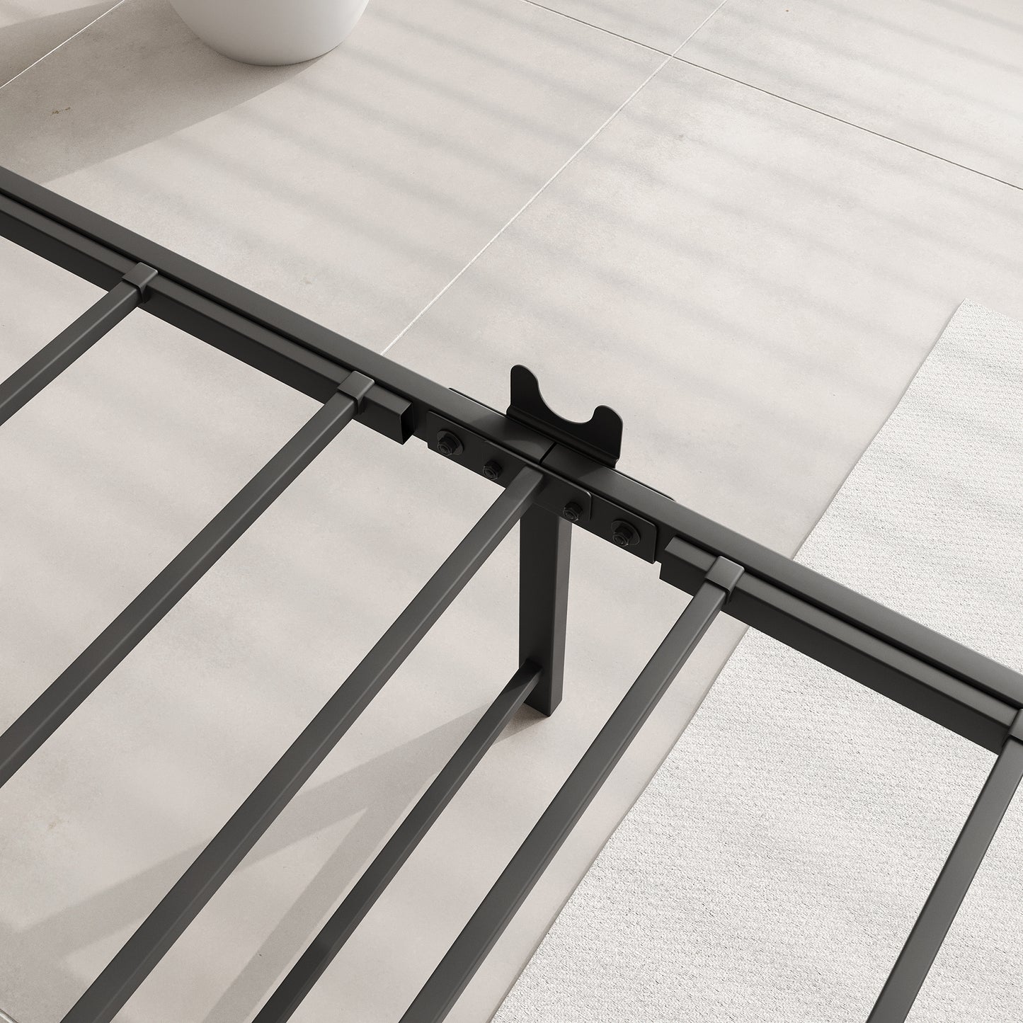 Full-Sized Platform Bedframe with Slats and Rustic Wooden Head Board_5