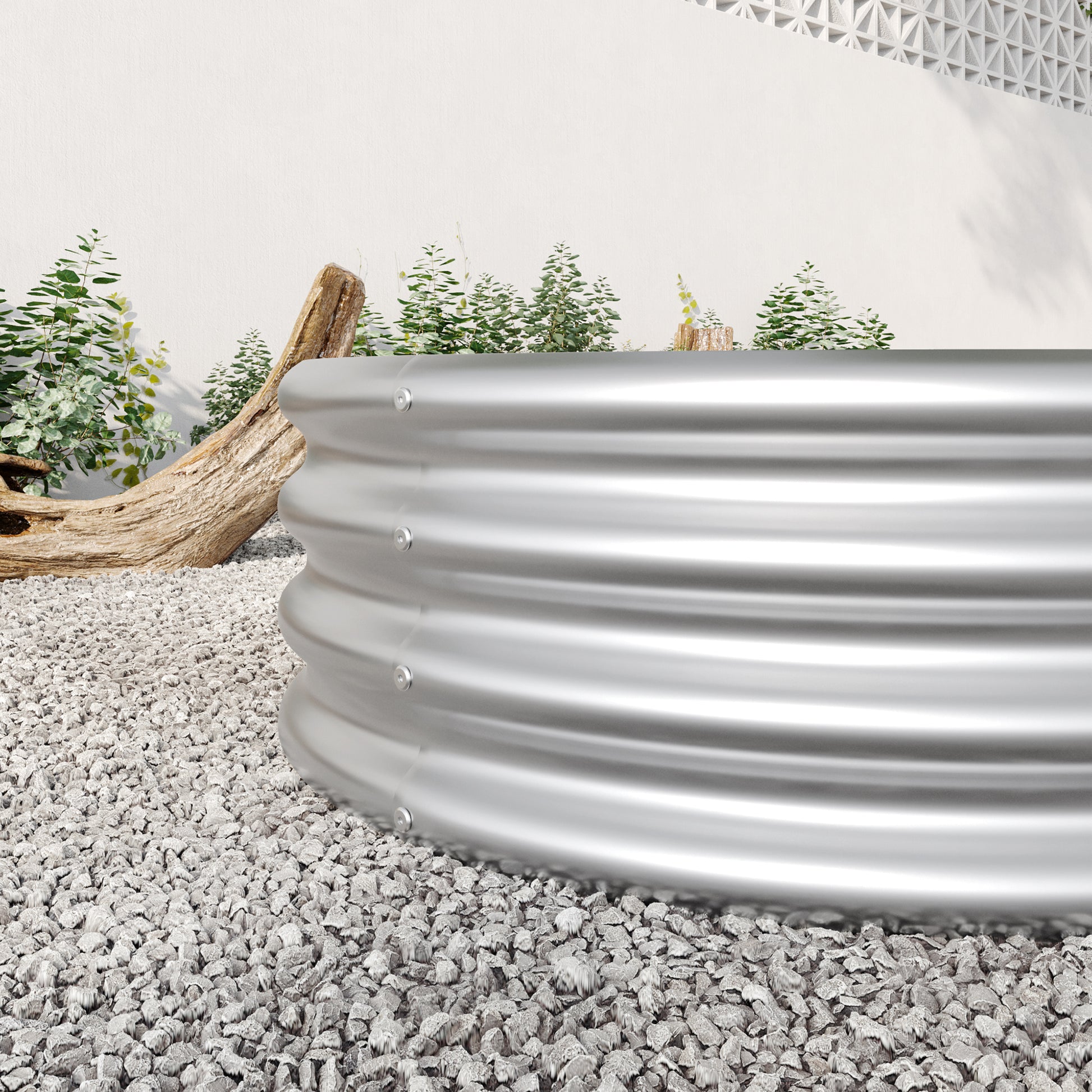 Oval-Shaped Large Metal Raised Garden Bed Herbs and Vegetable Planter_6