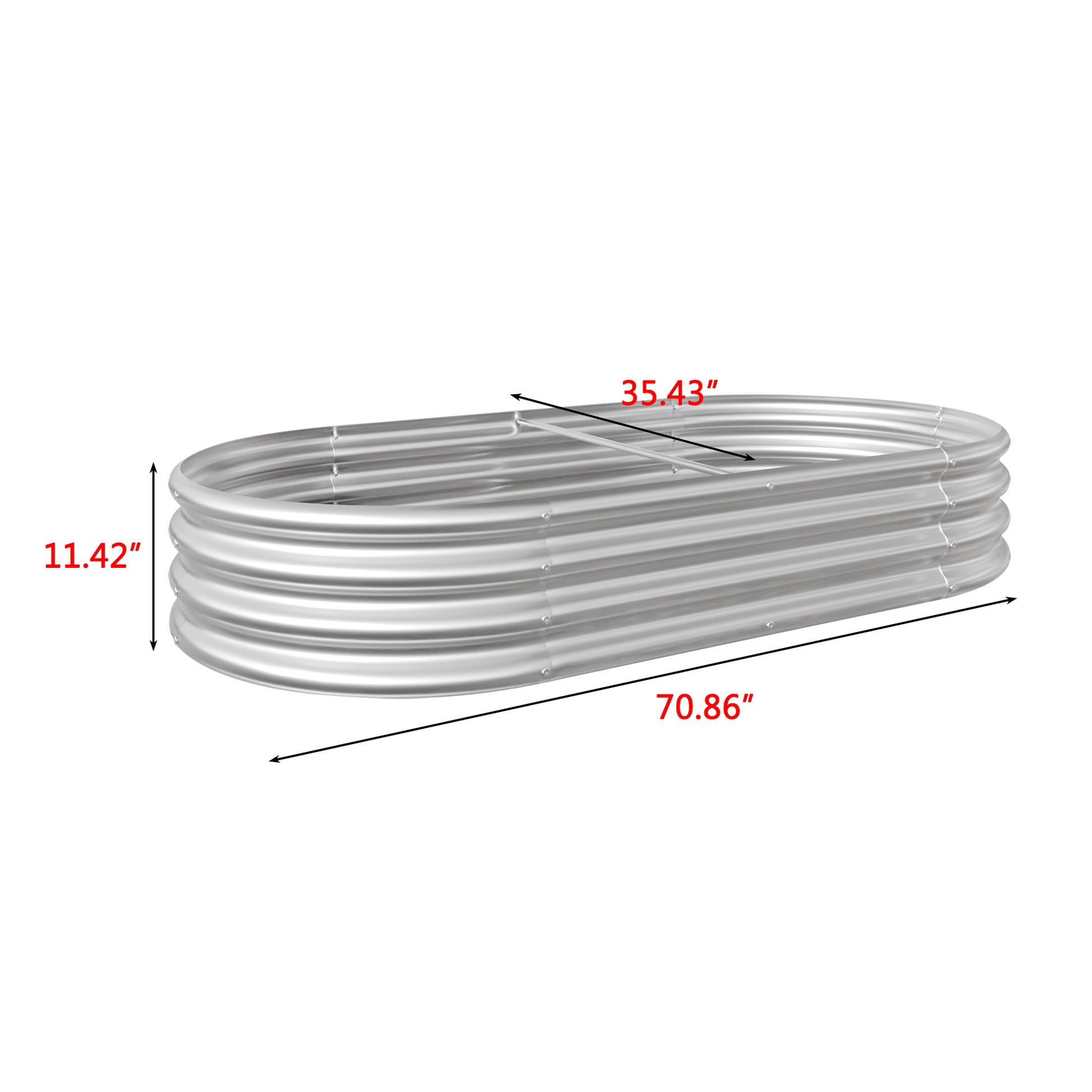 Oval-Shaped Large Metal Raised Garden Bed Herbs and Vegetable Planter_9