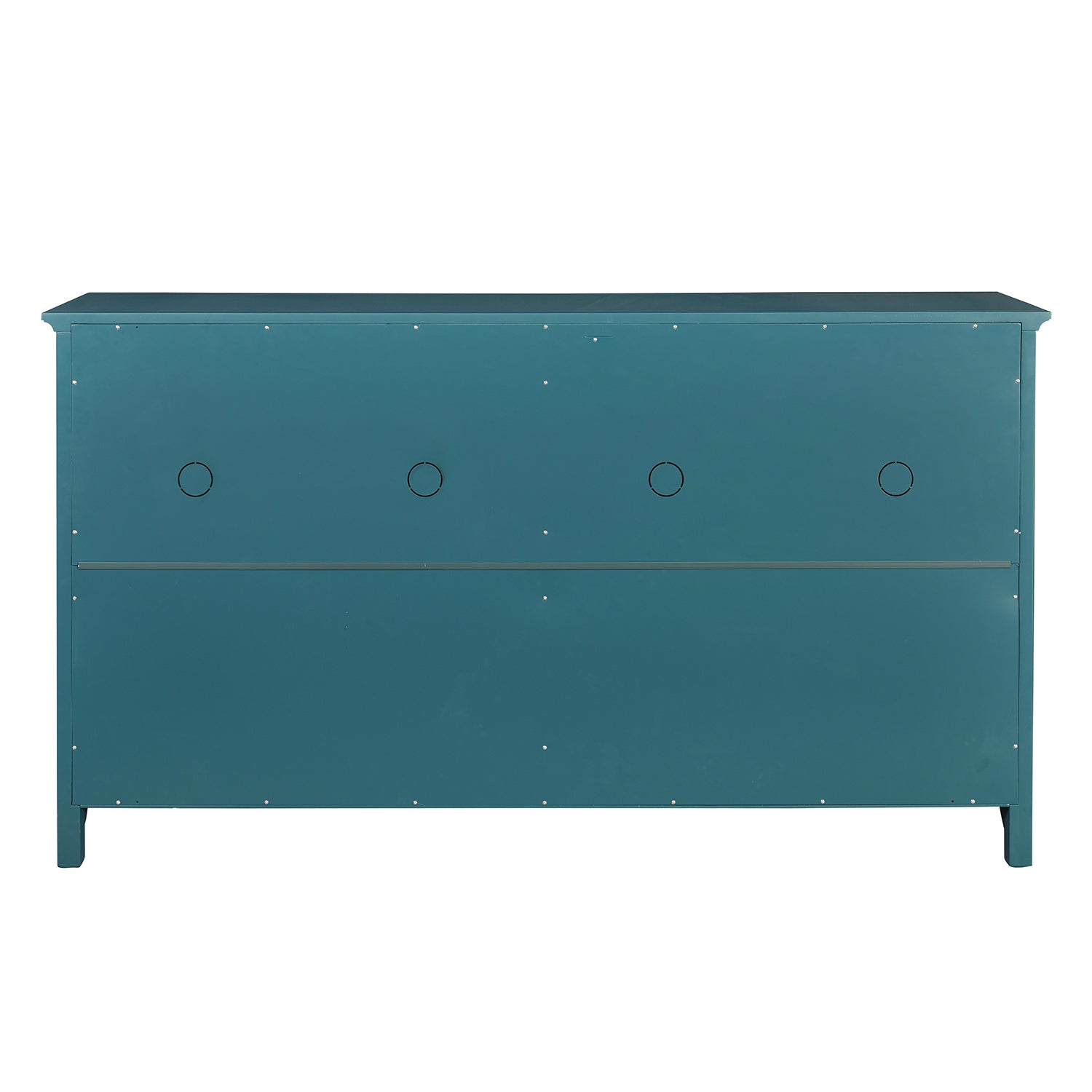 66" TV Storage Buffet Cabinet with Glass Door and Adjustable Shelves, Console Table-Teal Blue_8