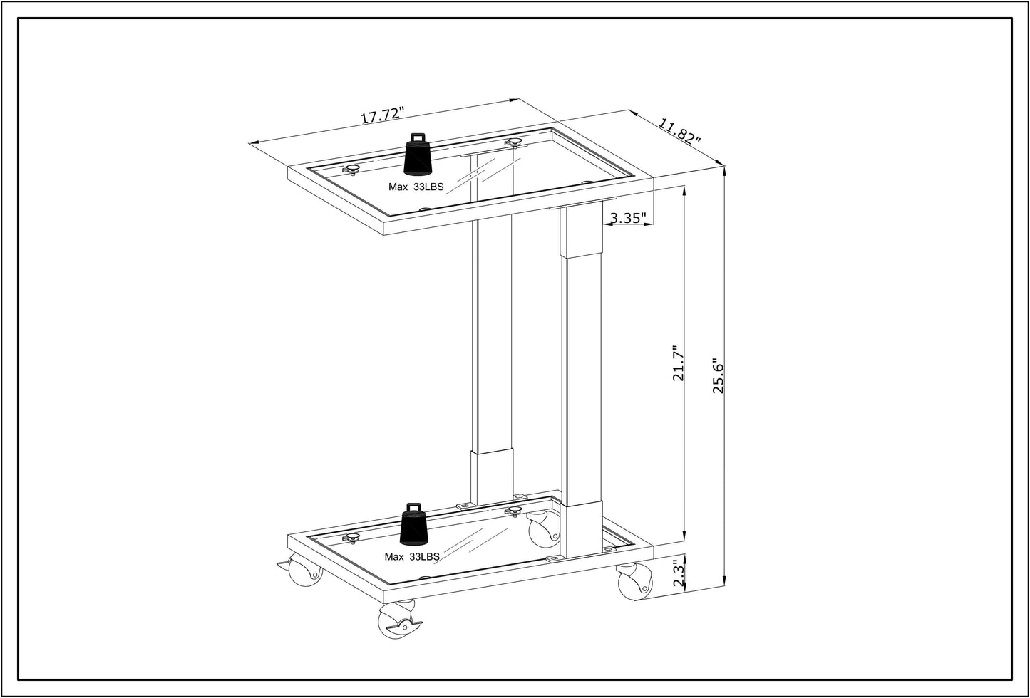 Top C Shape Square Acrylic Table Chrome Glass Side with Metal Base_10