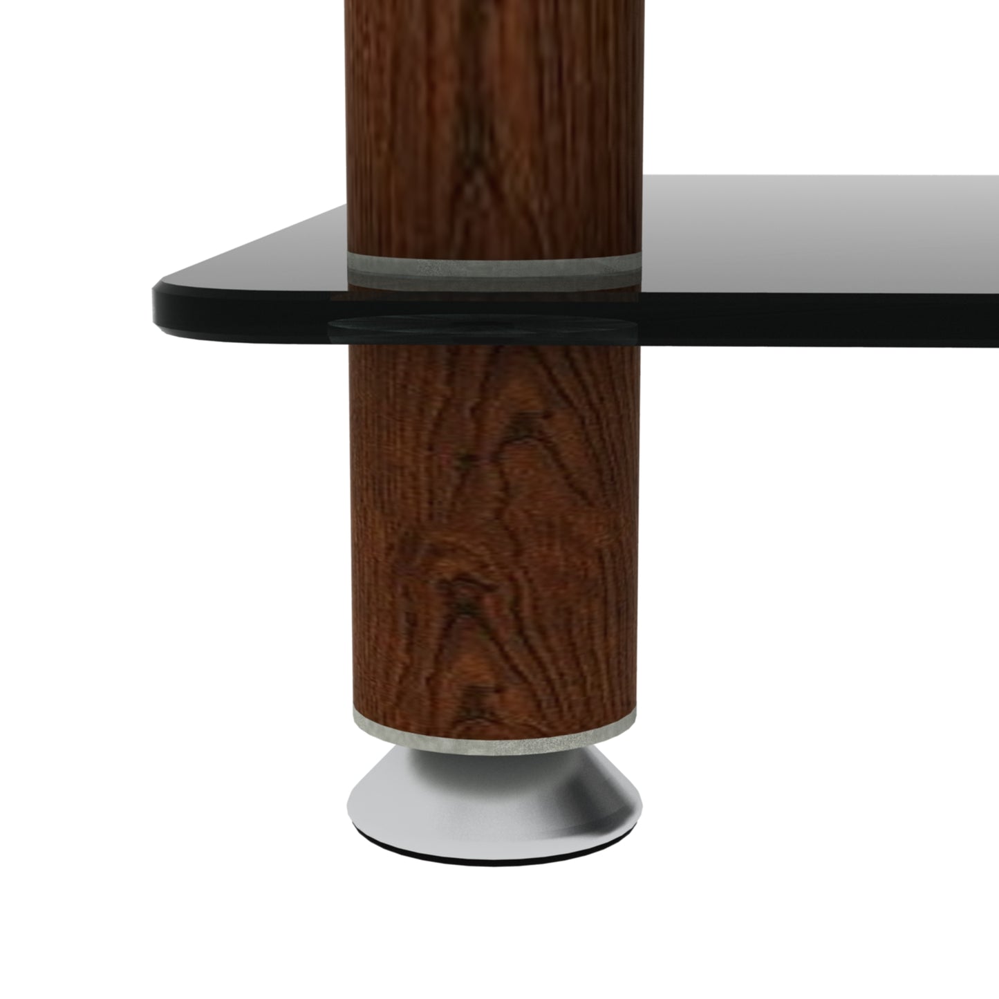 2 Tiers Space Saving End Table Modern Design Night Stand with Storage Shelve- Black+Walnut_23