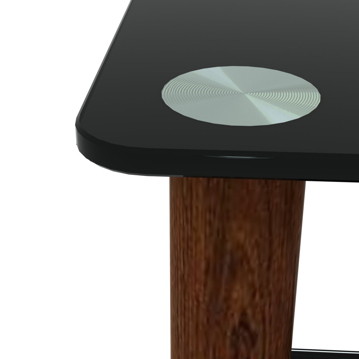 2 Tiers Space Saving End Table Modern Design Night Stand with Storage Shelve- Black+Walnut_24