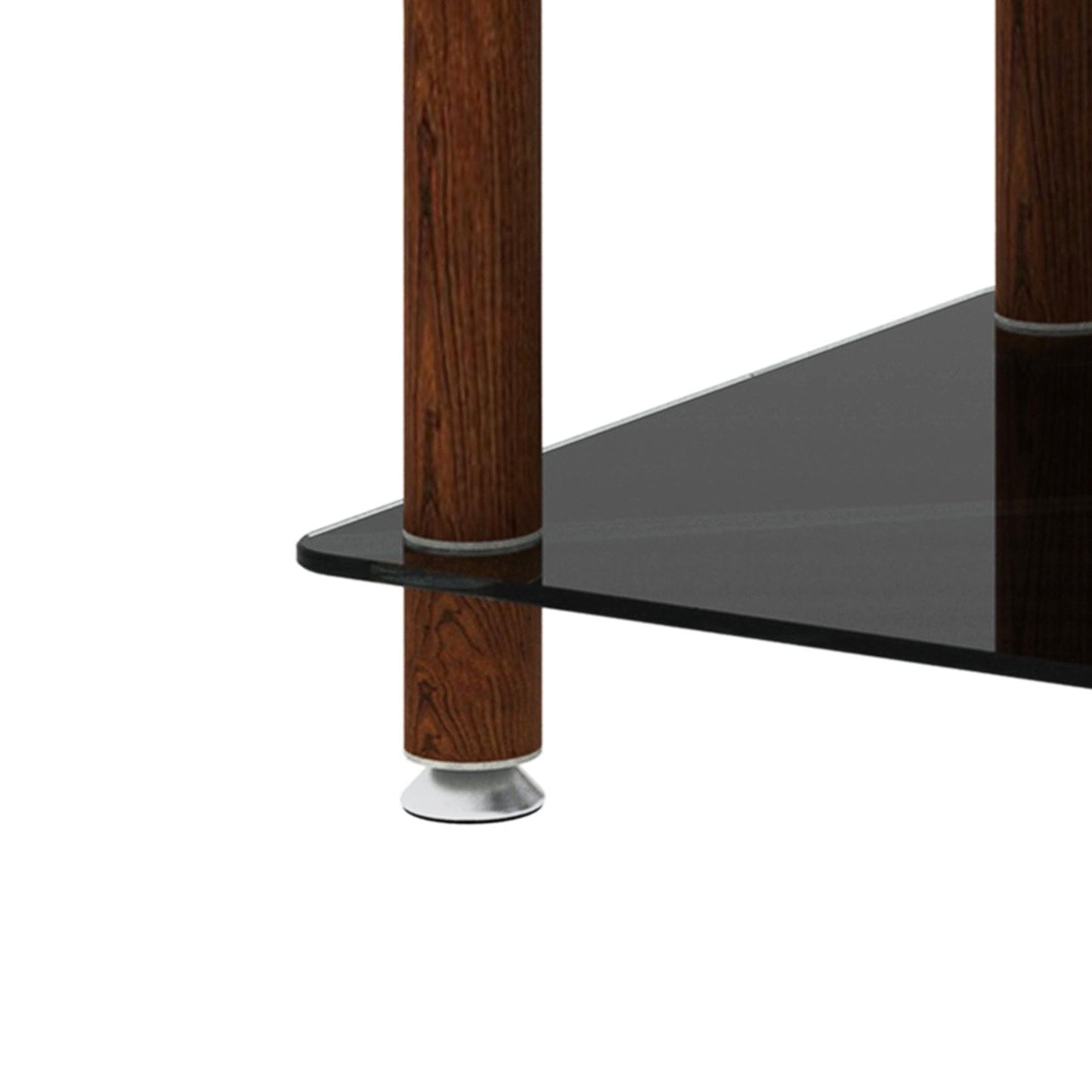 2 Tiers Space Saving End Table Modern Design Night Stand with Storage Shelve- Black+Walnut_19