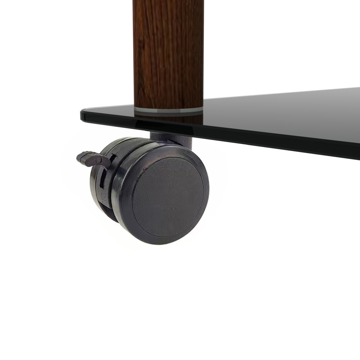2 Tiers Space Saving End Table Modern Design Night Stand with Storage Shelve- Black+Walnut_22
