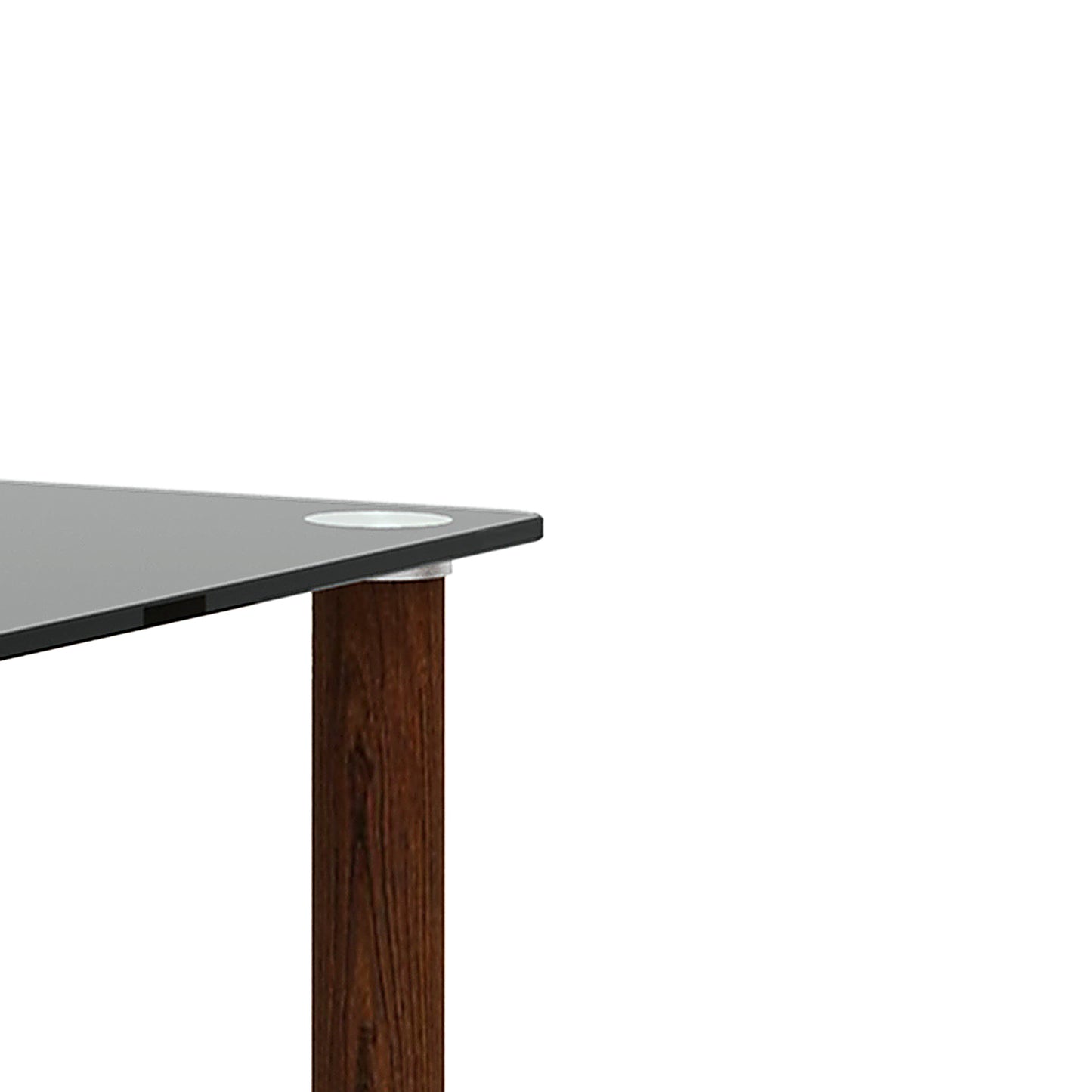 2 Tiers Space Saving End Table Modern Design Night Stand with Storage Shelve- Black+Walnut_18