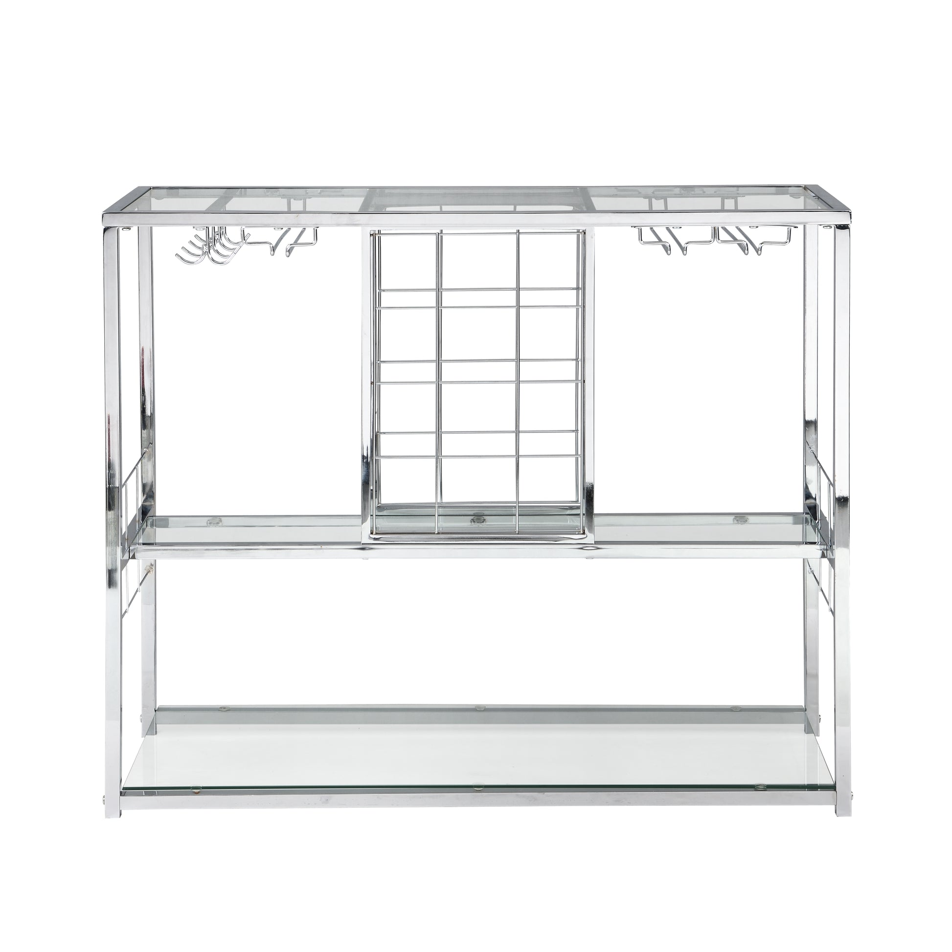 3-Tier Cart with Glass Holder and Wine Rack for Home_3