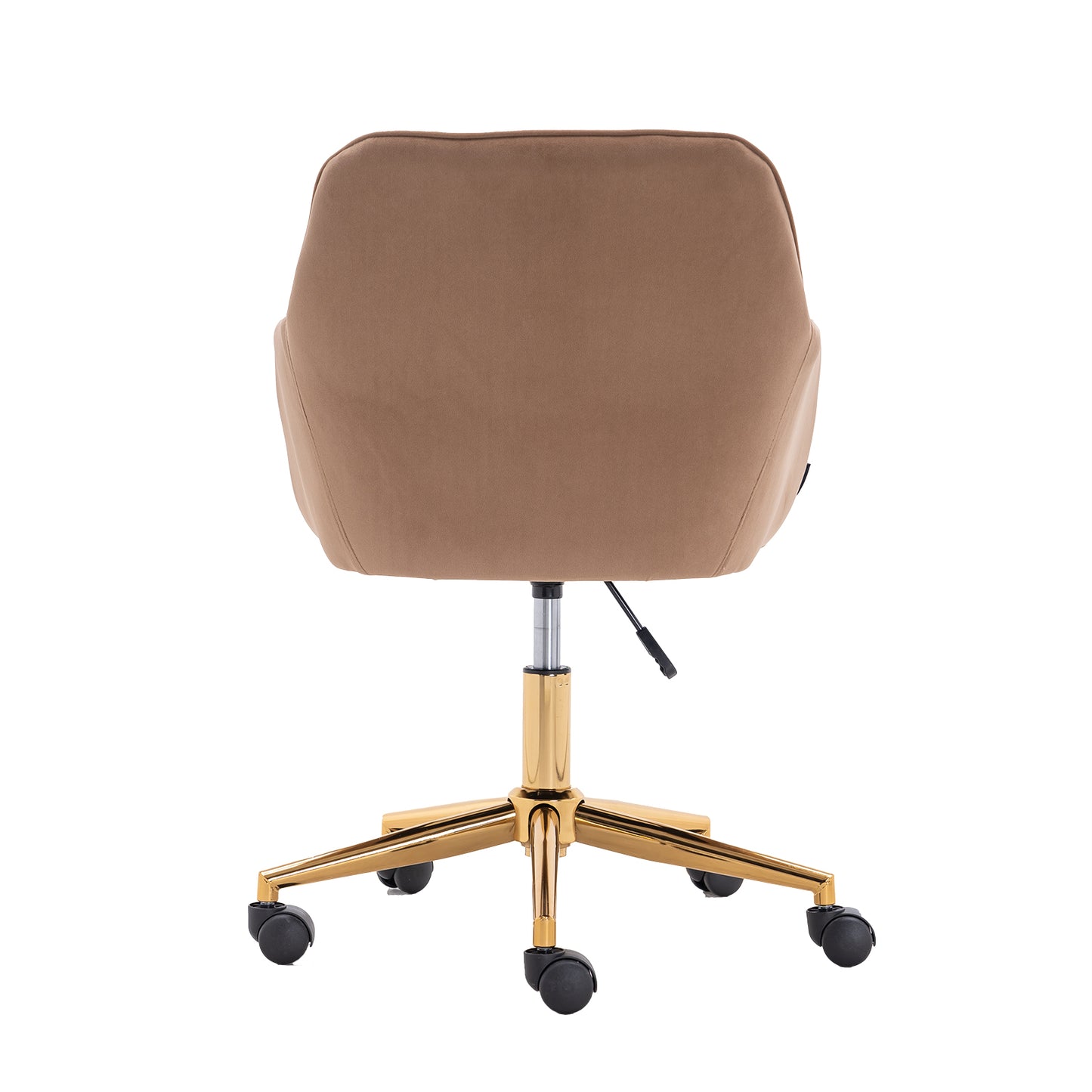 360° Revolving Modern Design Velvet Home and Office Chair with Metal Legs- Light Coffee_12