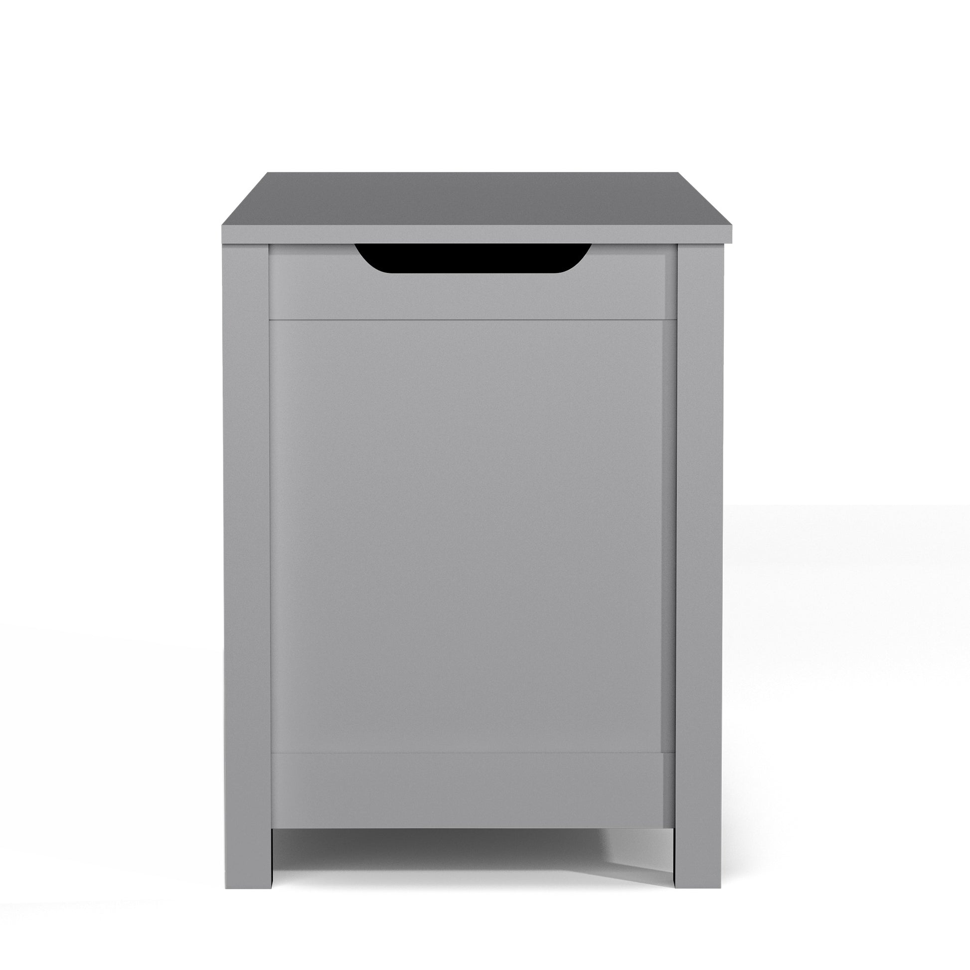 Kids Wooden Toy Box Storage with Safety Hinged Lid for Ages 3+ -Gray_10