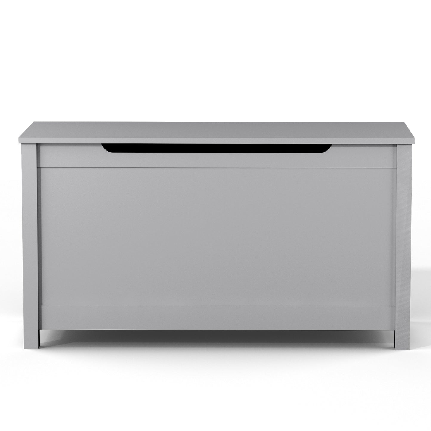 Kids Wooden Toy Box Storage with Safety Hinged Lid for Ages 3+ -Gray_8