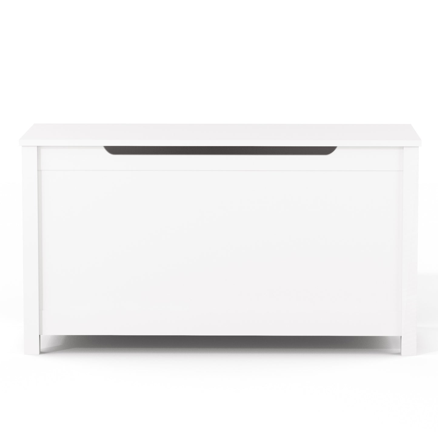 Kids Wooden Toy Box Storage with Safety Hinged Lid for Ages 3+ -White_8