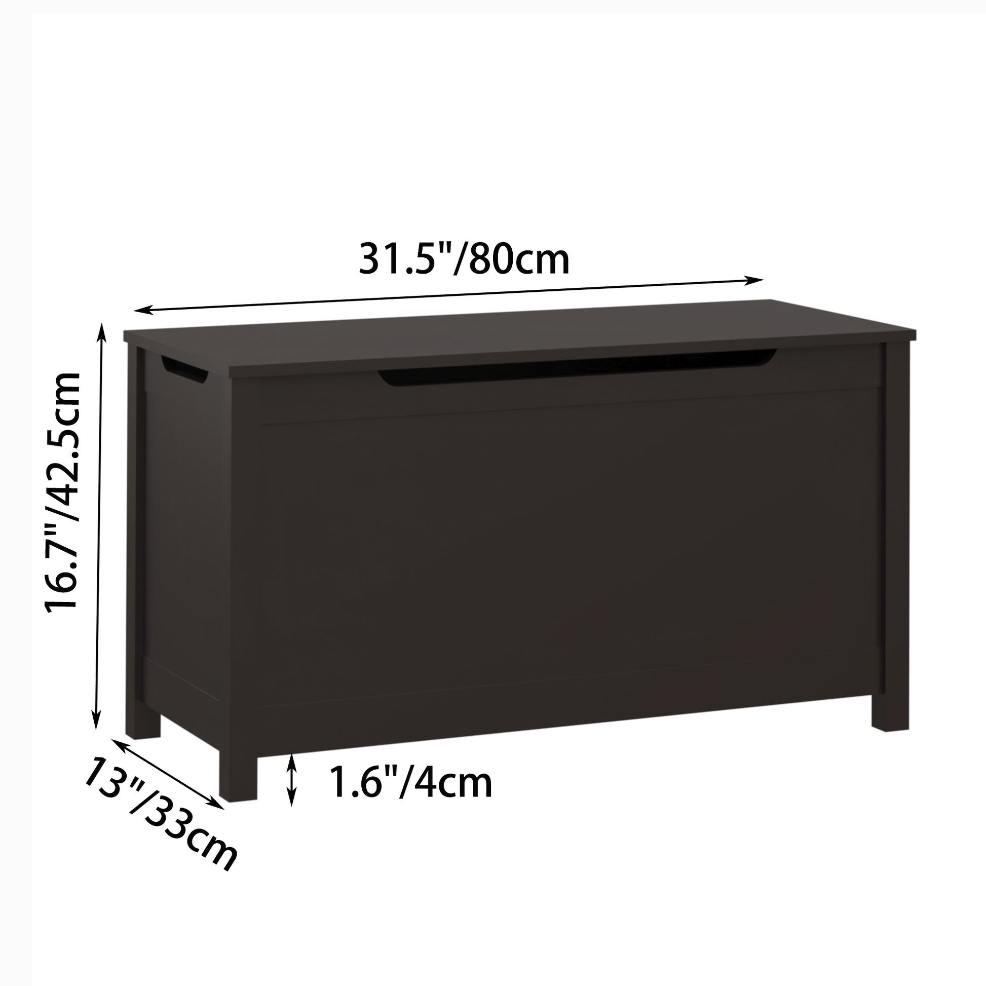 Kids Wooden Toy Box Storage with Safety Hinged Lid for Ages 3+ -Dark Brown_5