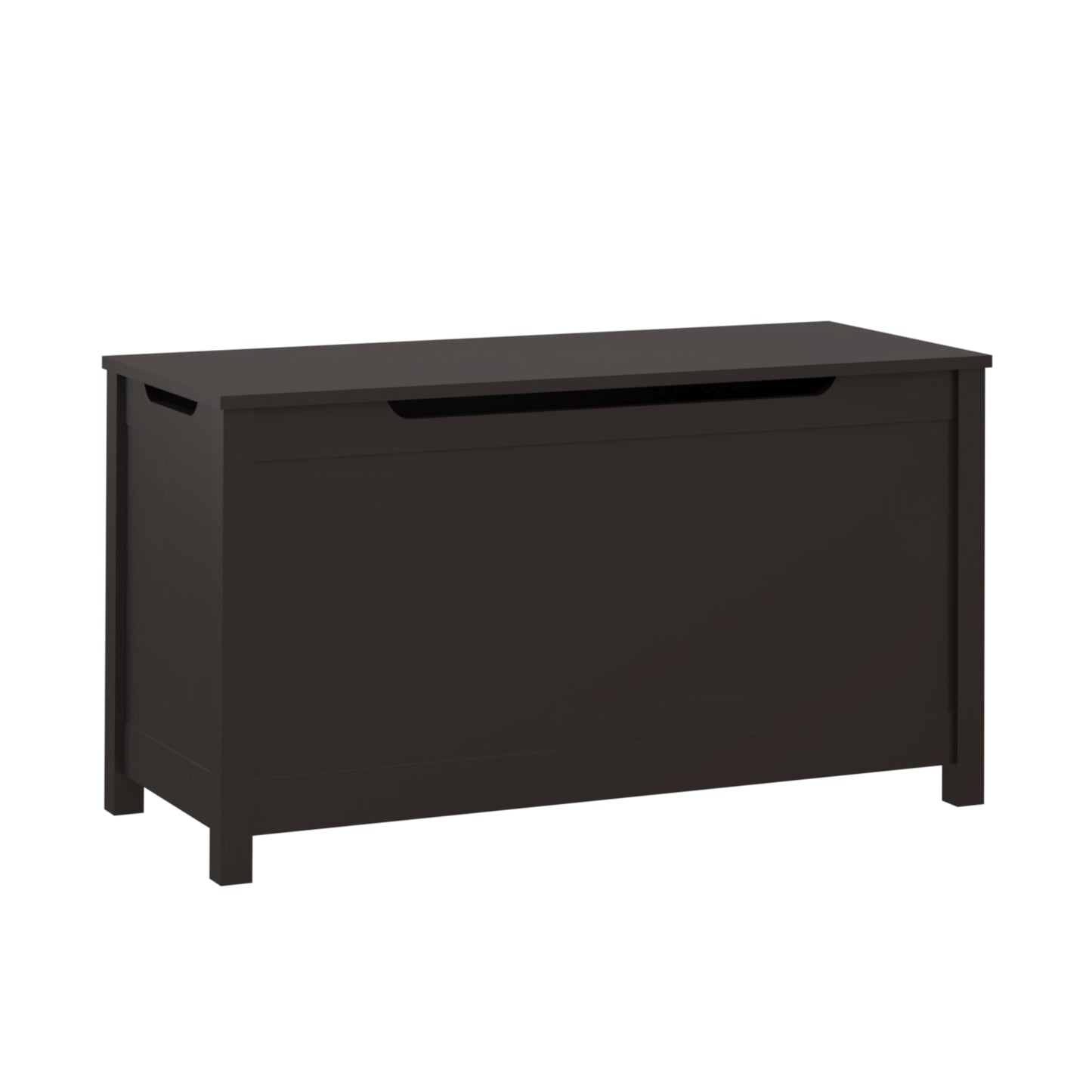 Kids Wooden Toy Box Storage with Safety Hinged Lid for Ages 3+ -Dark Brown_13