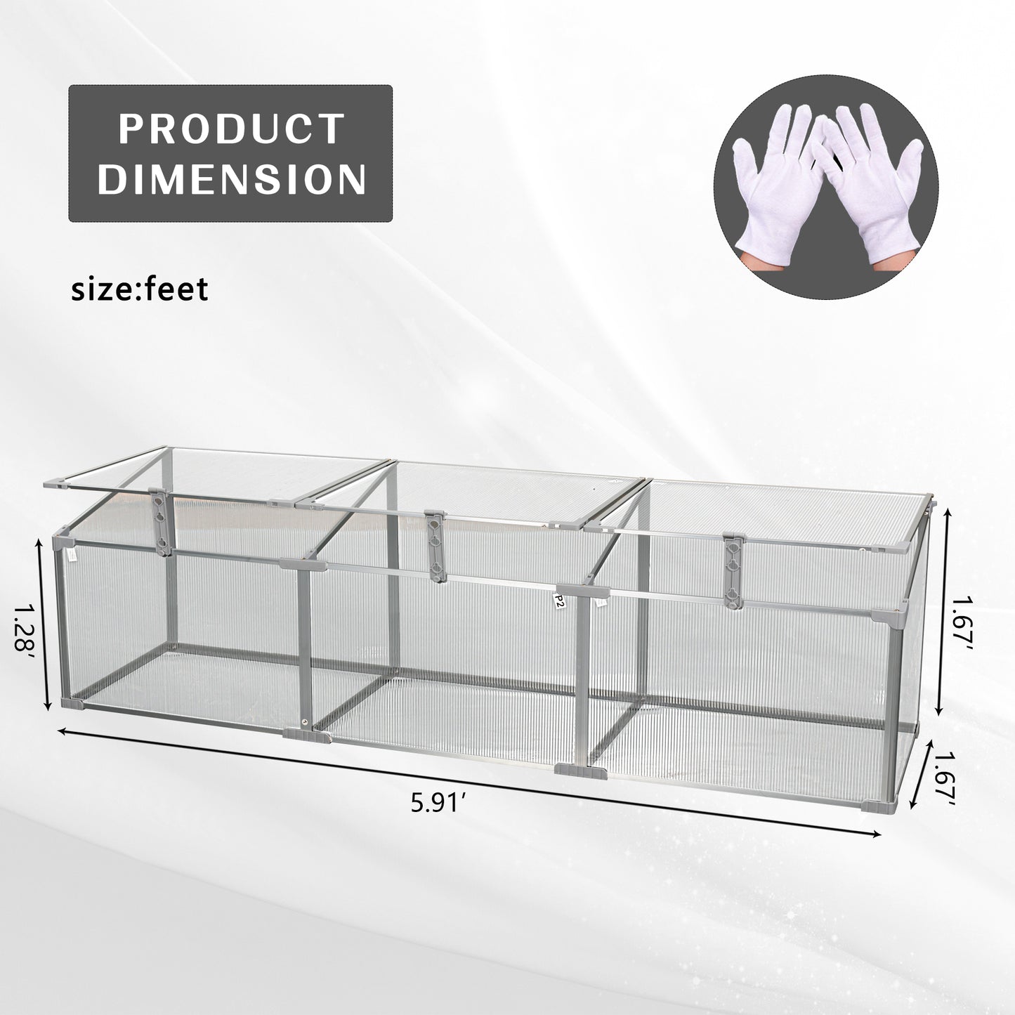 Polycarbonate Greenhouse for Outdoors in Winter Plant Supplies- Silver_10