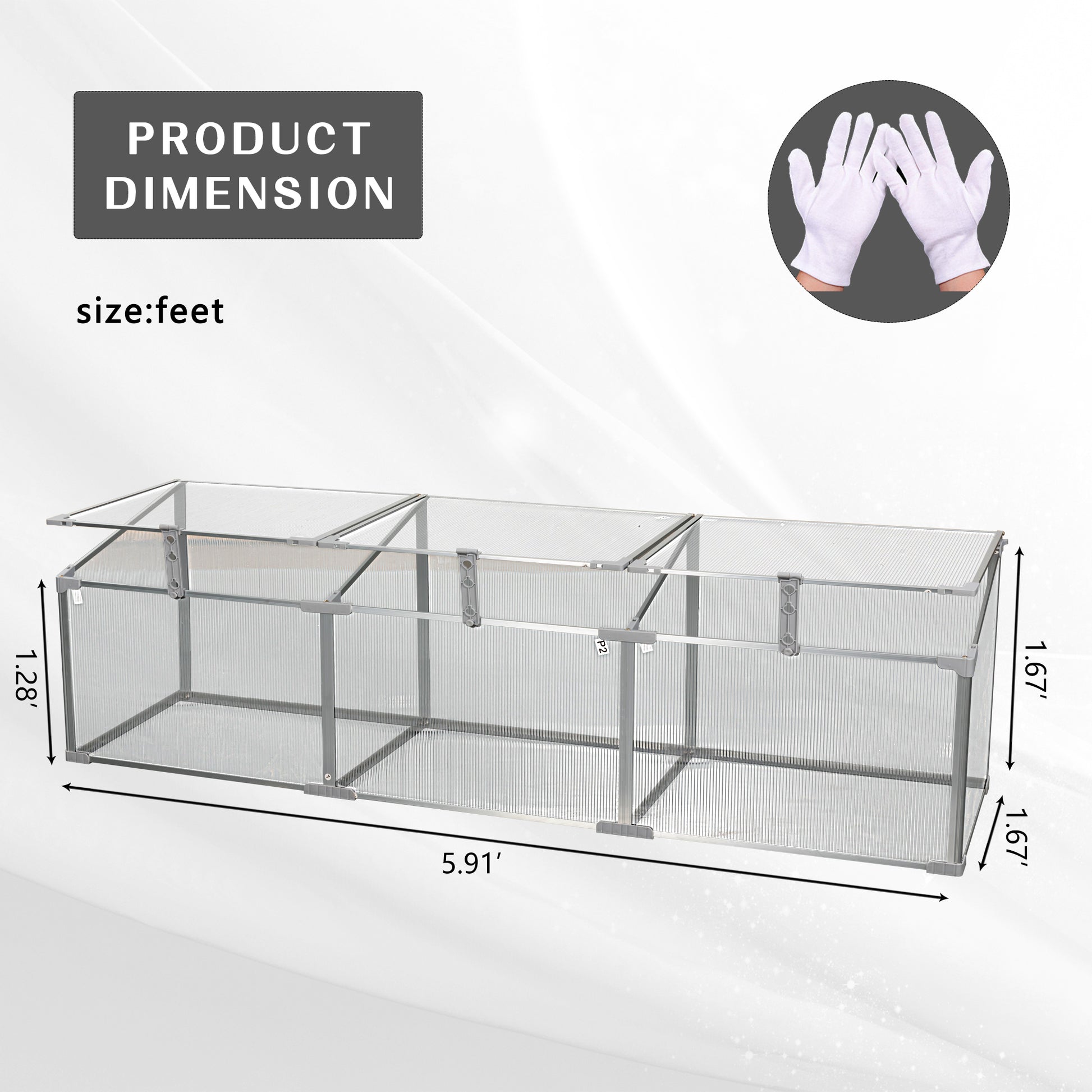 Polycarbonate Greenhouse for Outdoors in Winter Plant Supplies- Silver_10