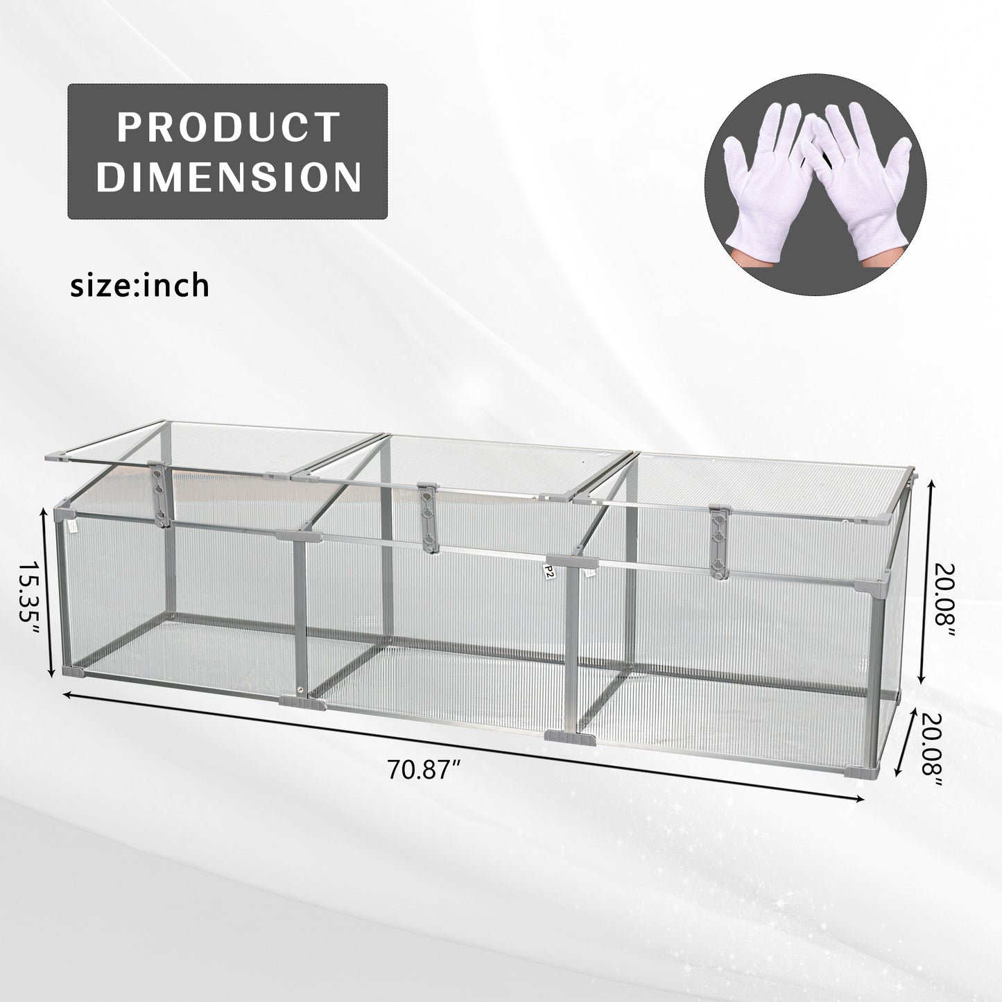 Polycarbonate Greenhouse for Outdoors in Winter Plant Supplies- Silver_9