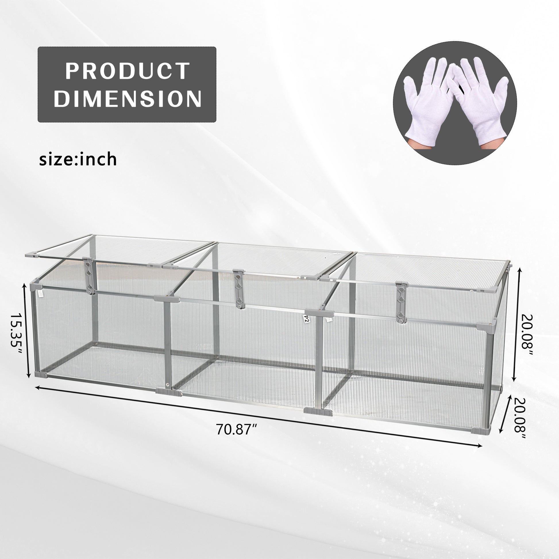 Polycarbonate Greenhouse for Outdoors in Winter Plant Supplies- Silver_9