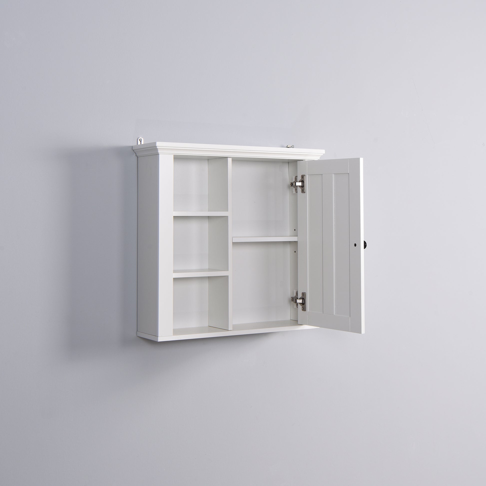 Modern Designed Wooden Bathroom Wall Mounted Cabinet with Door- White_5