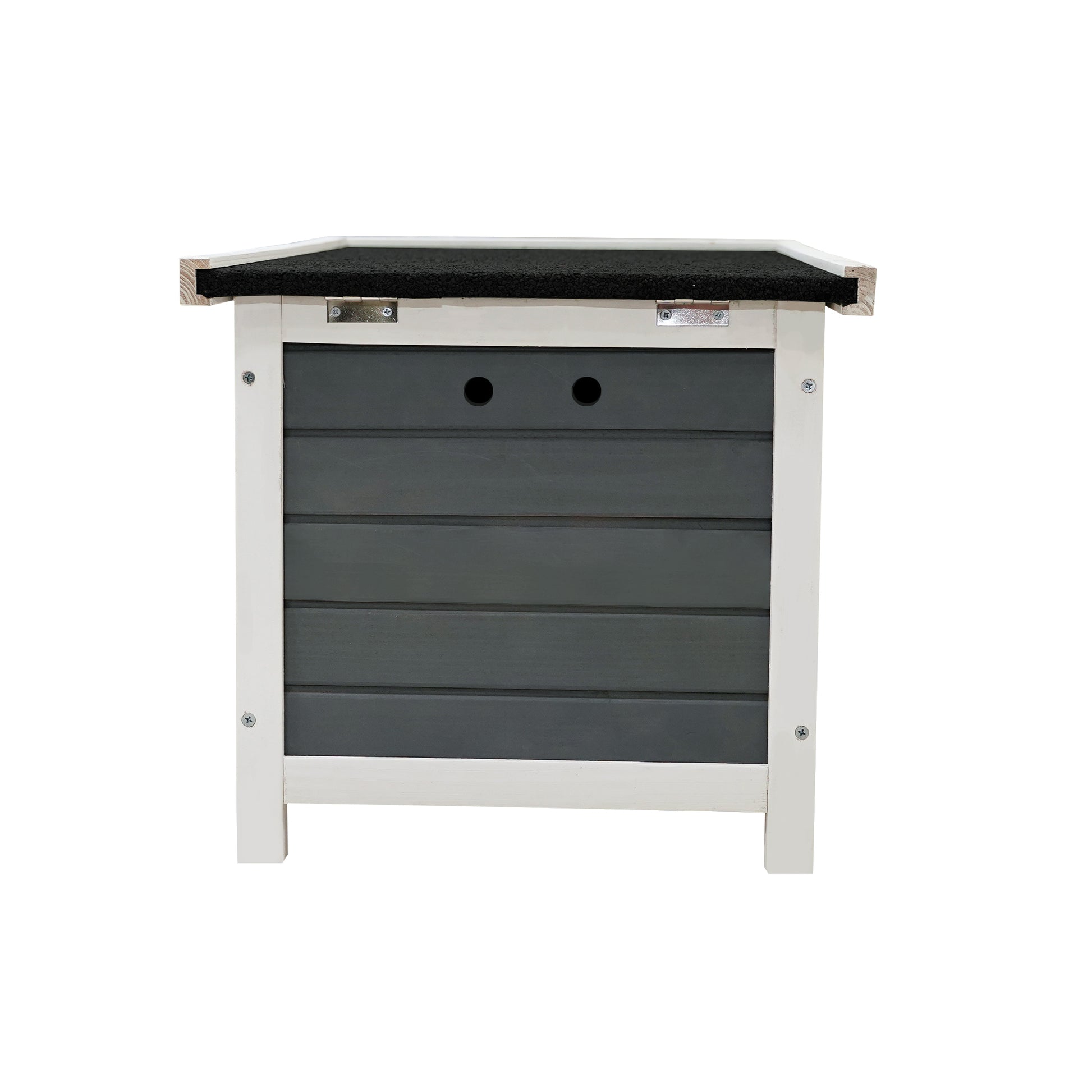 Weatherproof Wooden Outdoor Rabbit Hutch Lockable Animal House- Grey_5