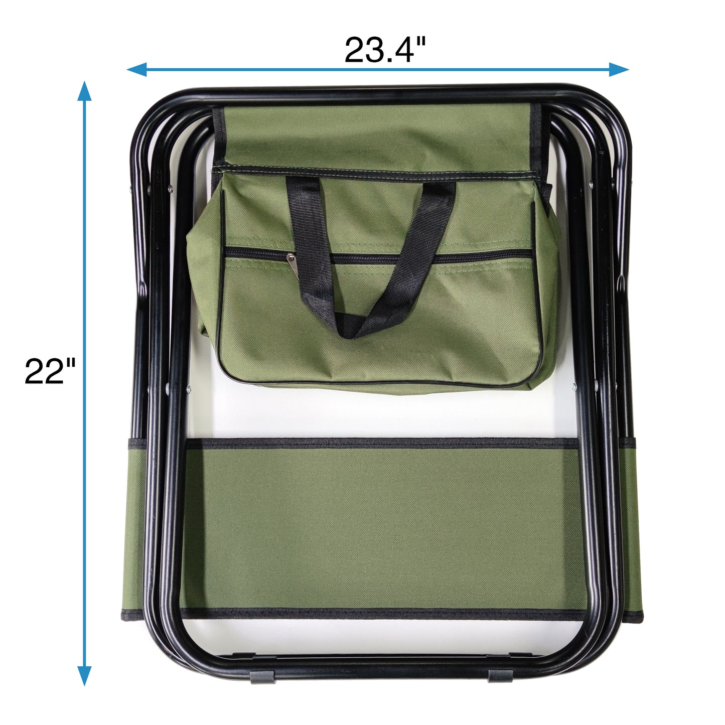 2 Pcs/Set Portable Folding Outdoor Camping Chair with Storage Bag- Green_7