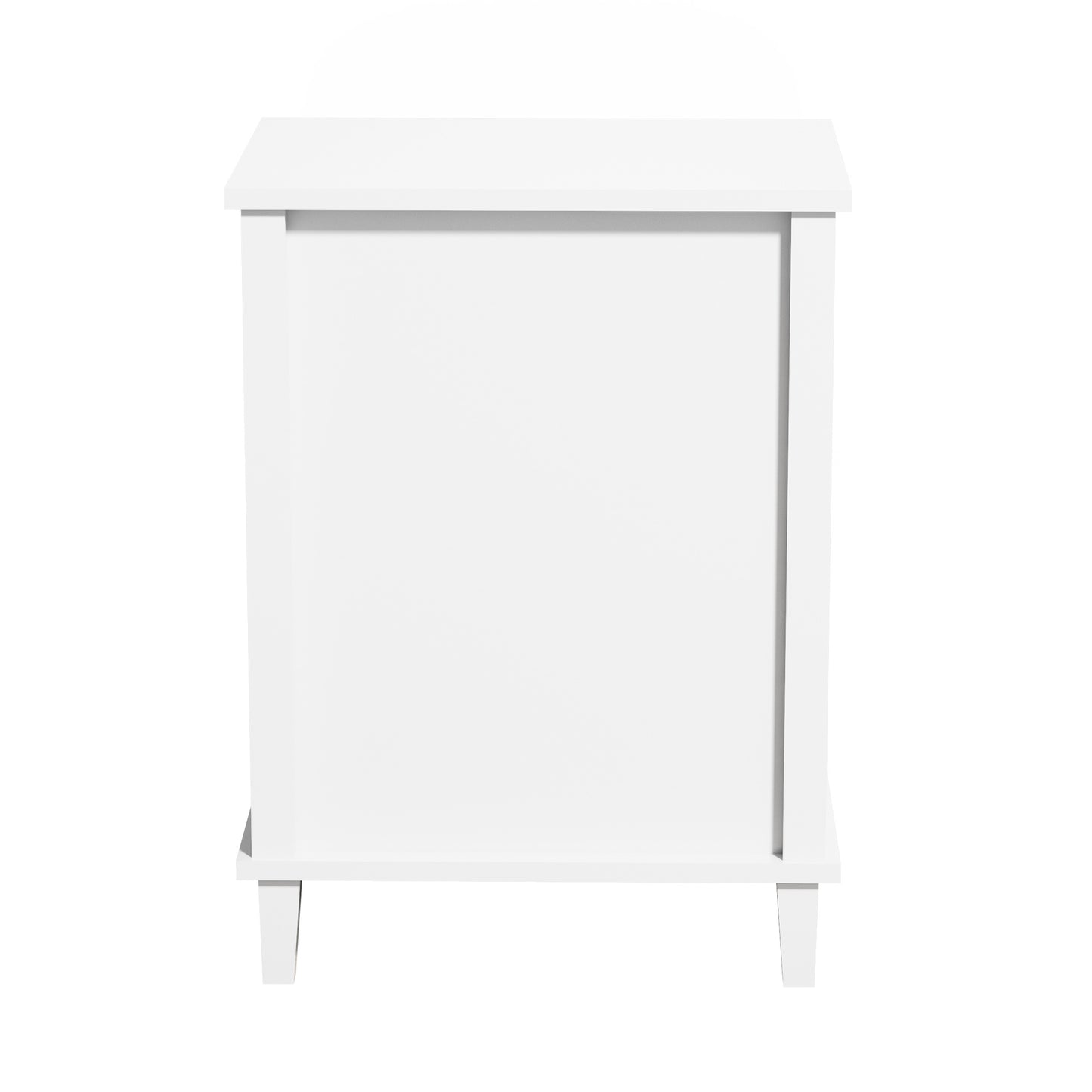 Wooden Nightstand with One Drawer and Open Shelf for Bedroom- White_8