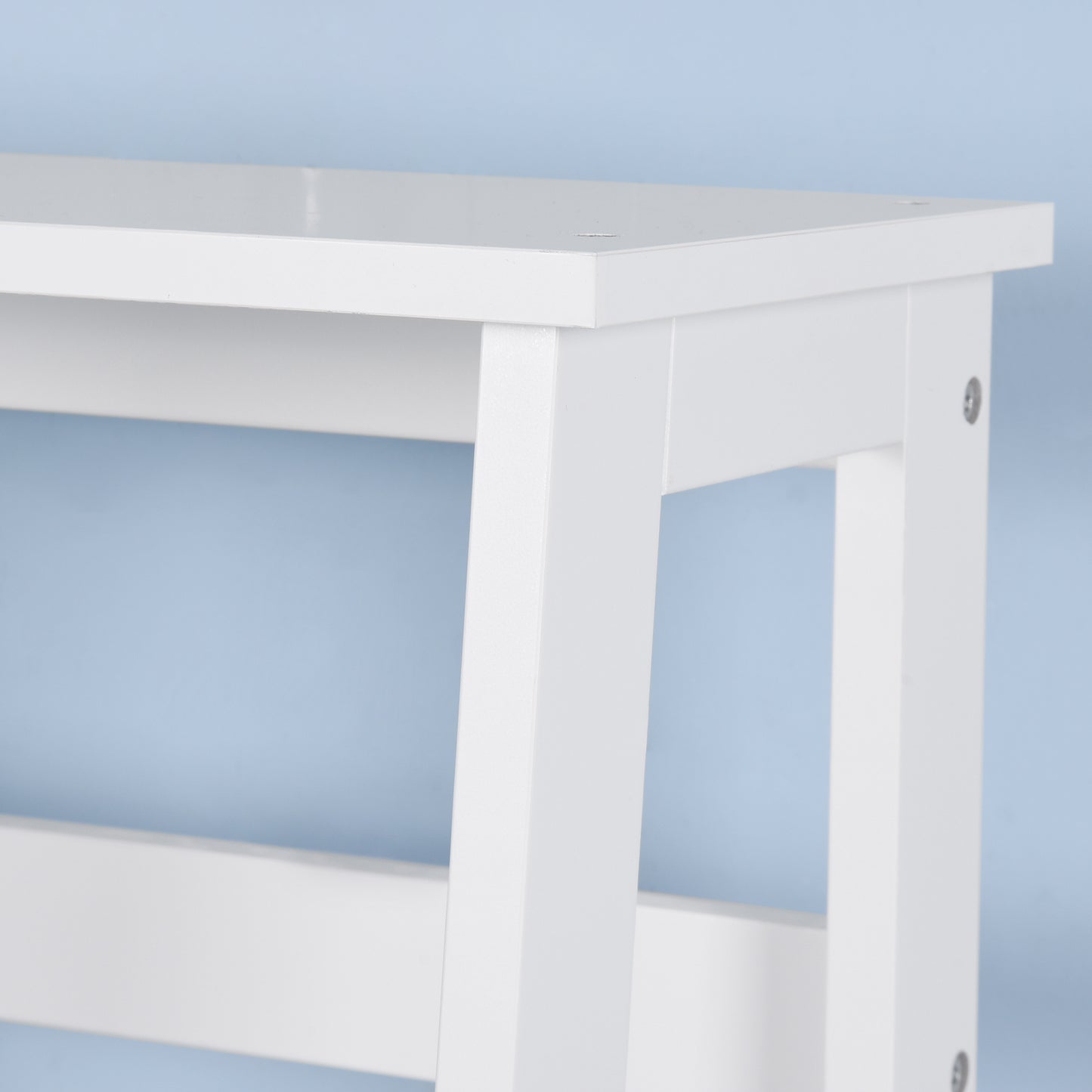 5 Tier Wooden Staircase Bookcase Ladder Designed Storage Rack- White_4