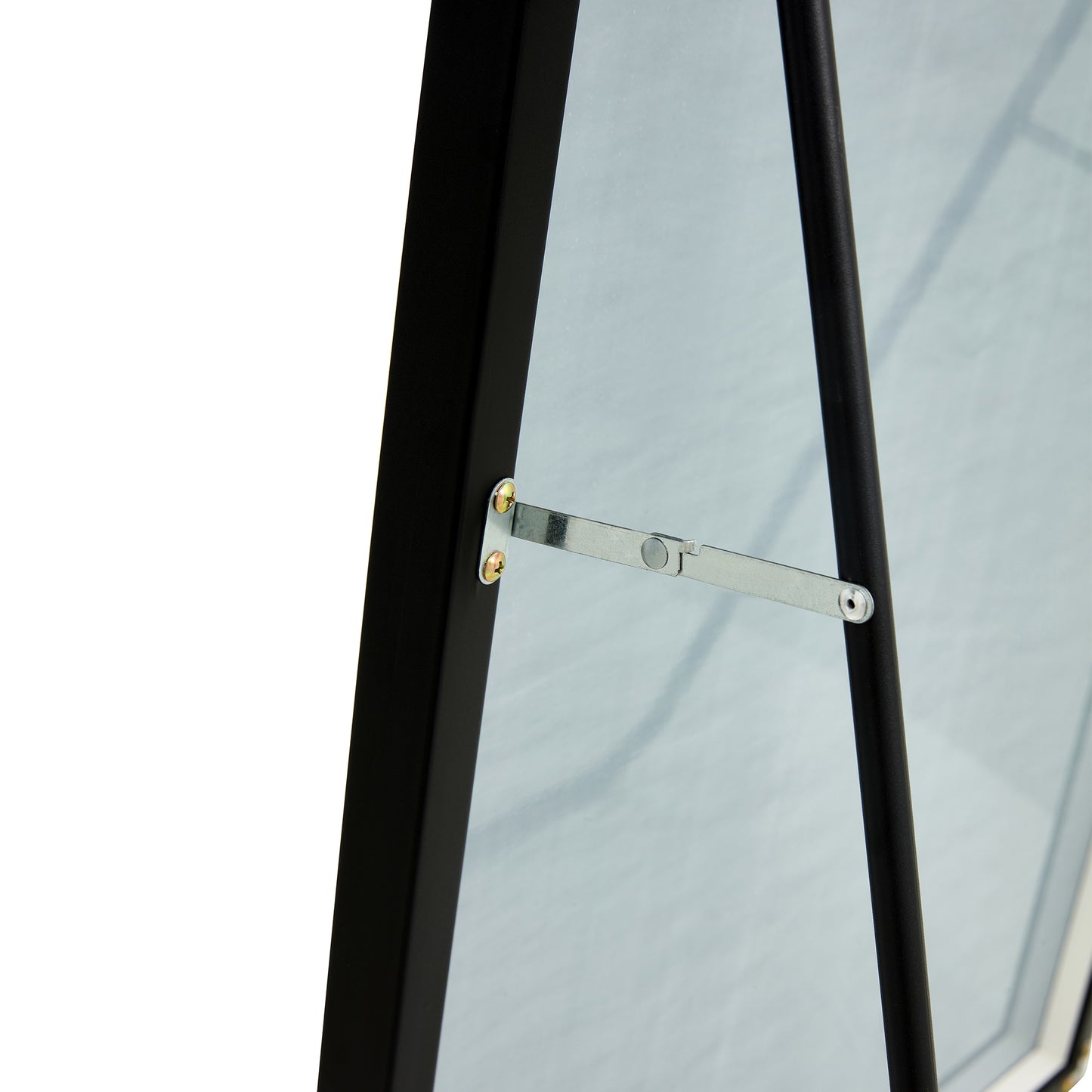 Full-Length Body Mirror with Wooden Frame and Stand Dressing Mirror- Black_15