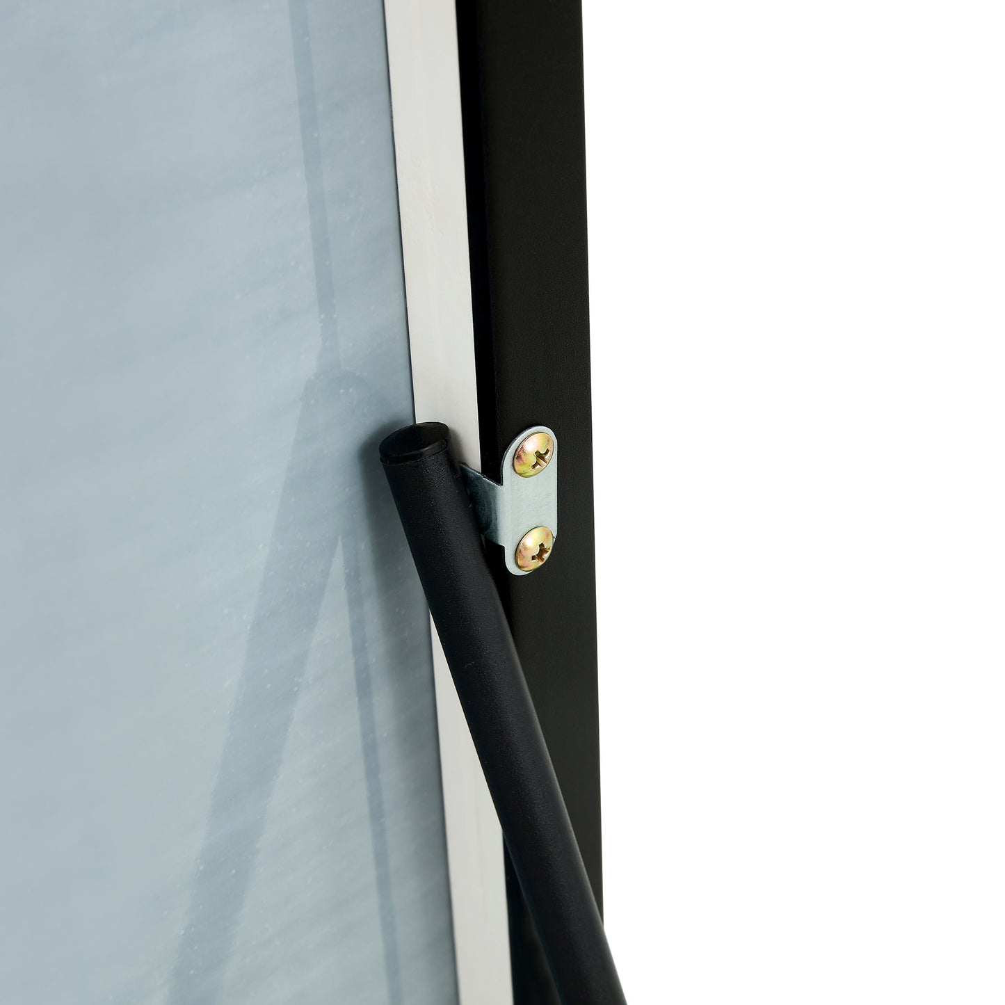 Full-Length Body Mirror with Wooden Frame and Stand Dressing Mirror- Black_14