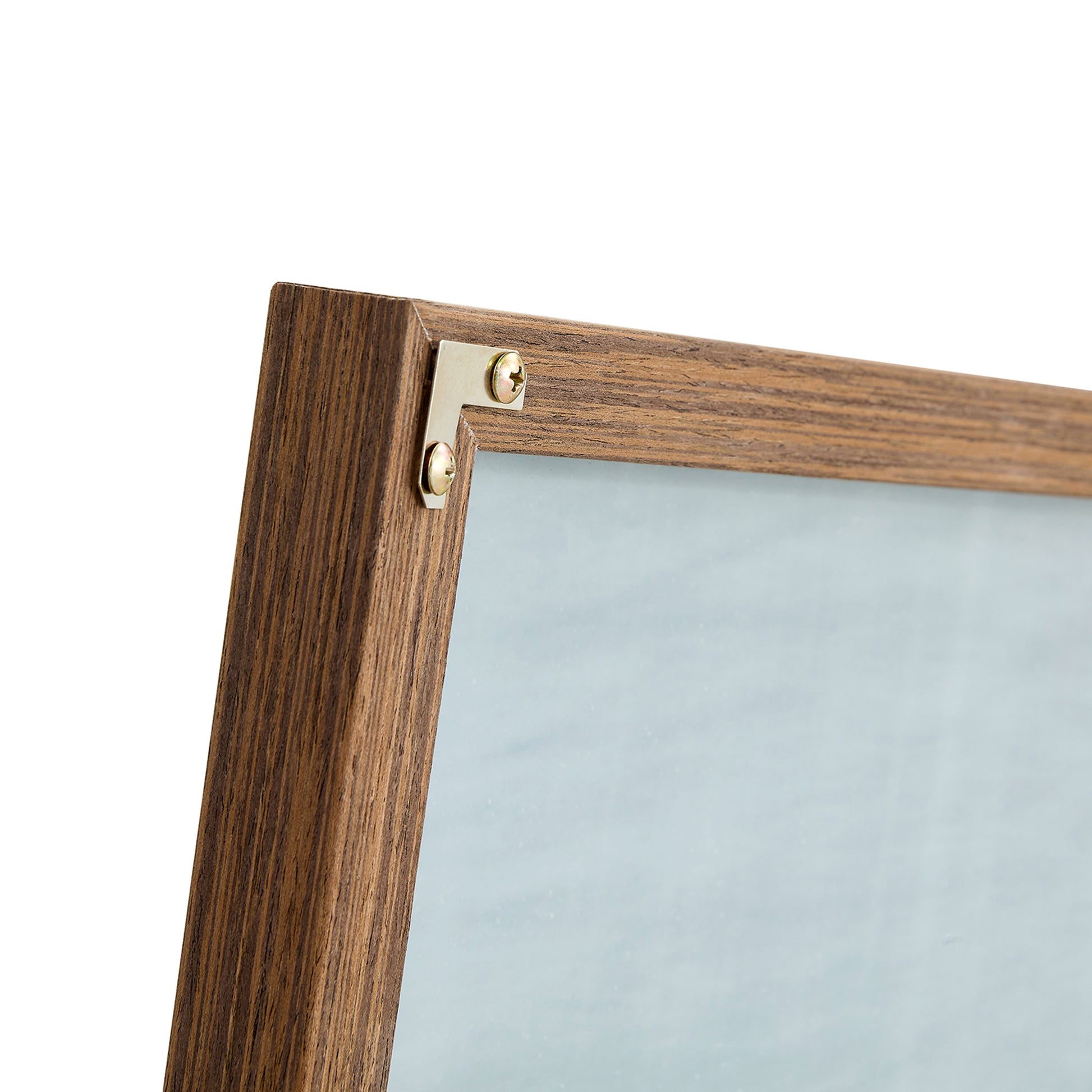 Full-Length Body Dressing Mirror with Solid Wooden Frame and Stand- Brown_13