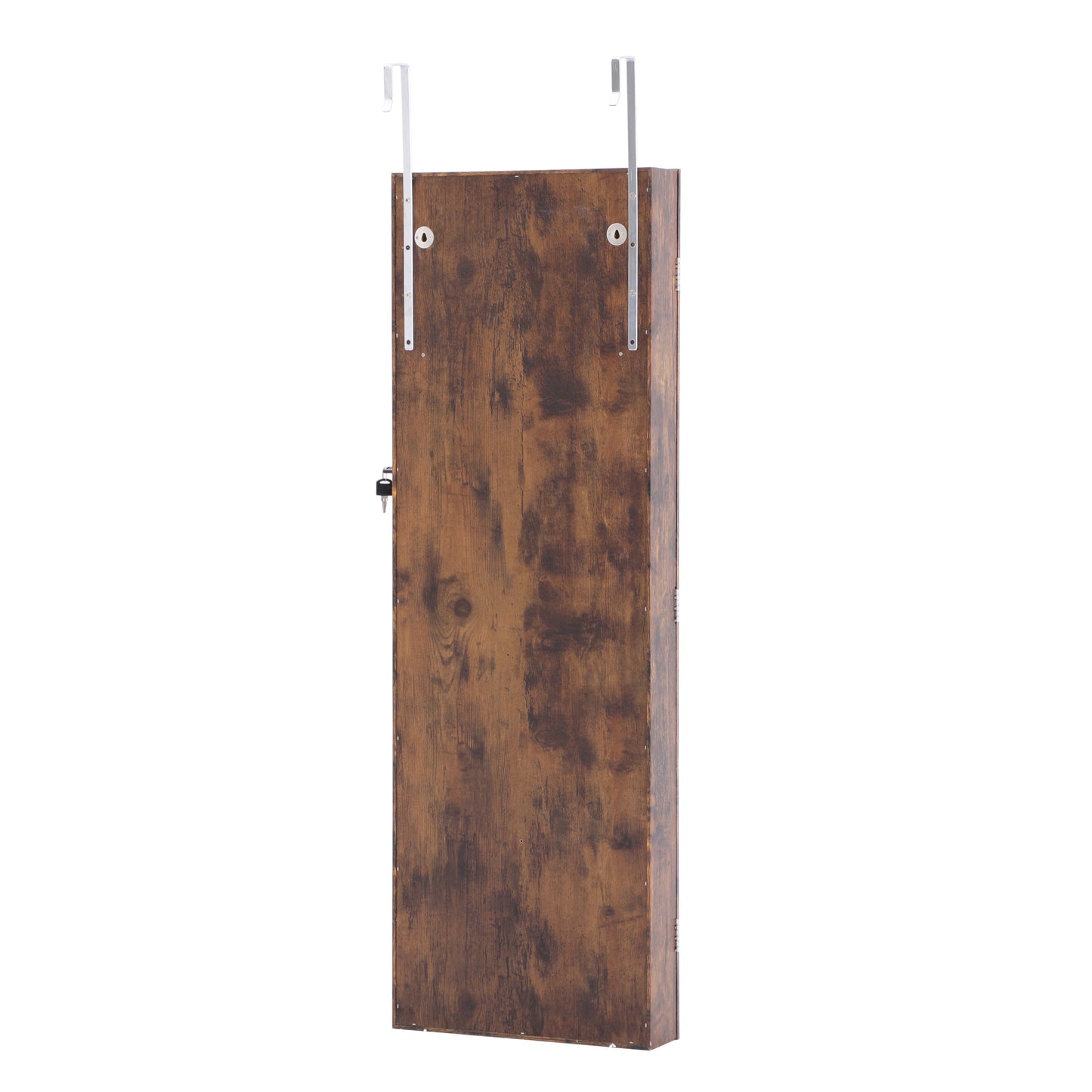 Full Body Mirror and Jewelry Case Storage Cabinet Door and Wall Hanging- Antique Gray_5