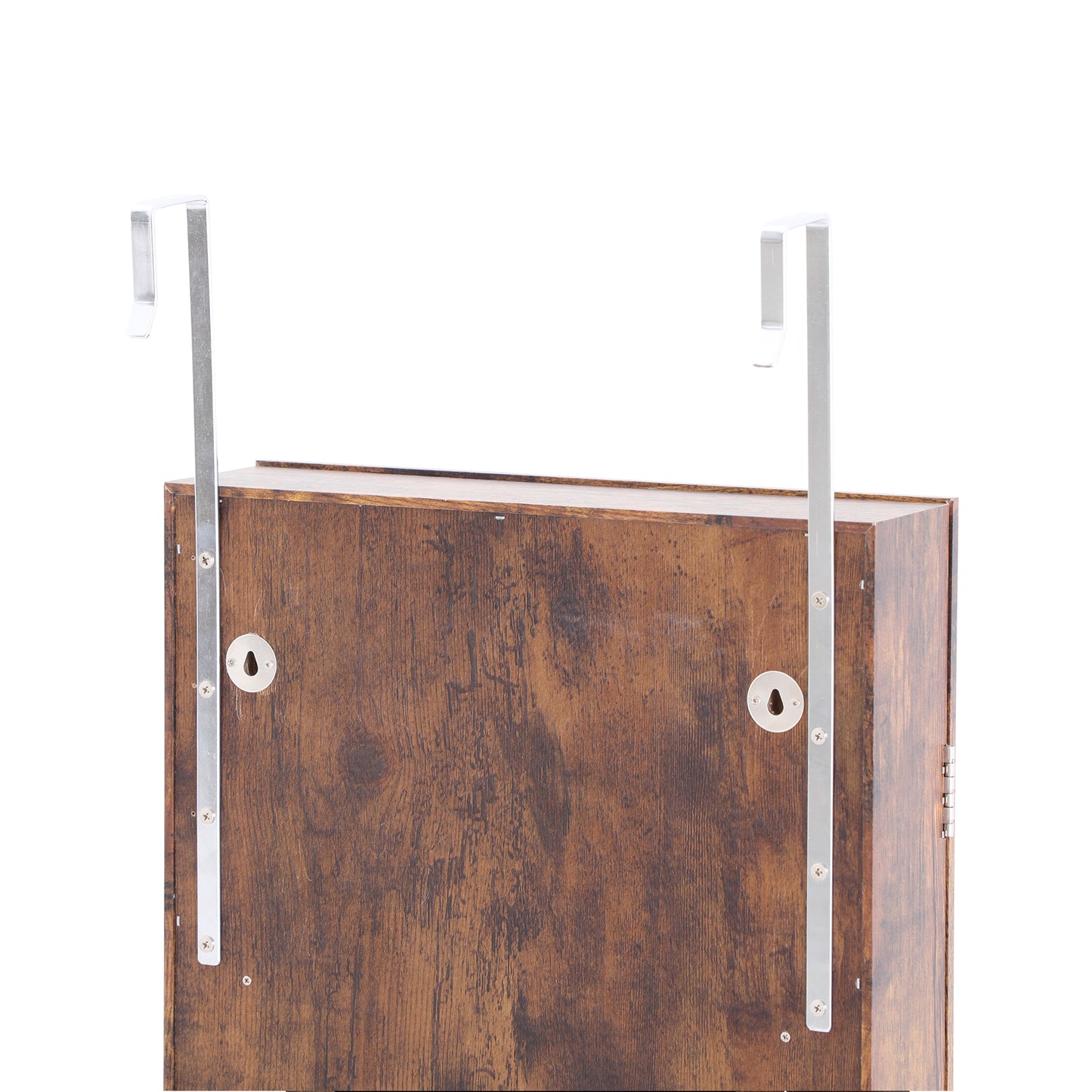 Full Body Mirror and Jewelry Case Storage Cabinet Door and Wall Hanging- Antique Gray_9