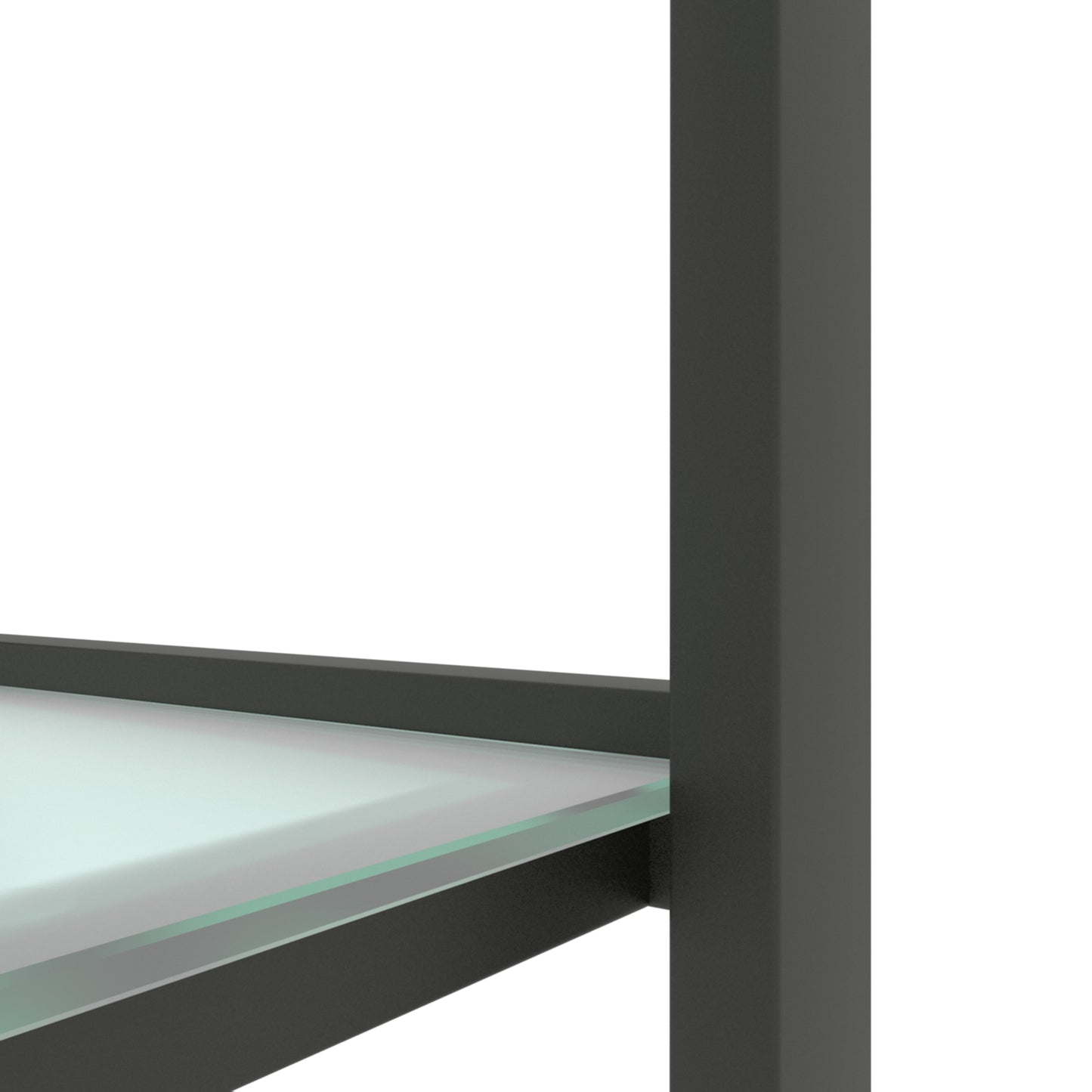 Double Layered Tempered Glass Rectangular Console Center Table- Black_9