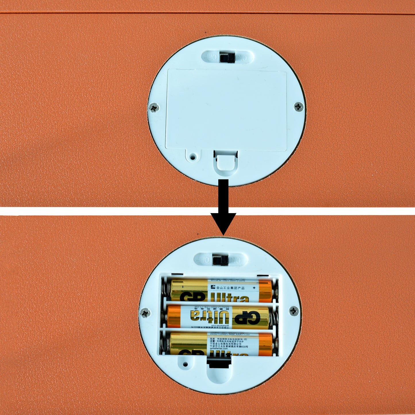 Wall Hanging Simple Jewelry Storage Mirror Cabinet With LED Lights- Orange_4