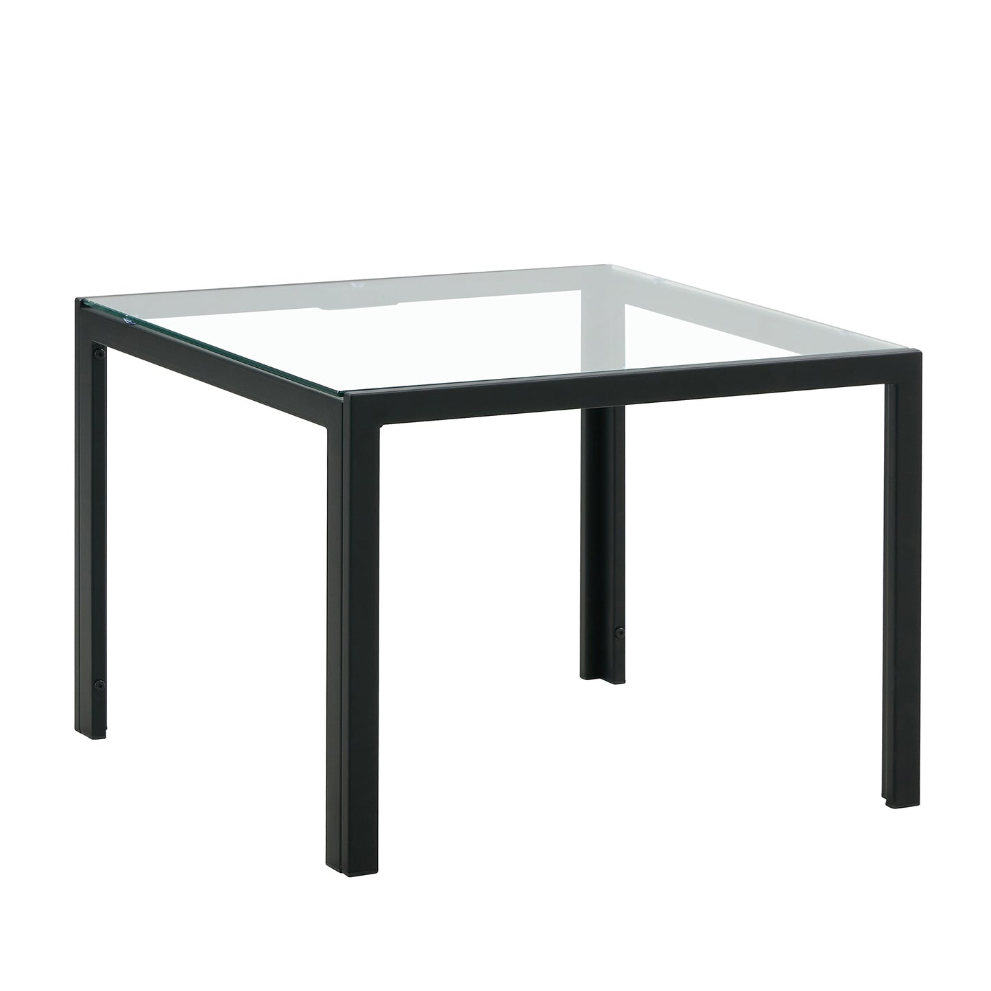 Set of 2 Tempered Glass Modern Design Nesting Coffee Table Set- Transparent_11