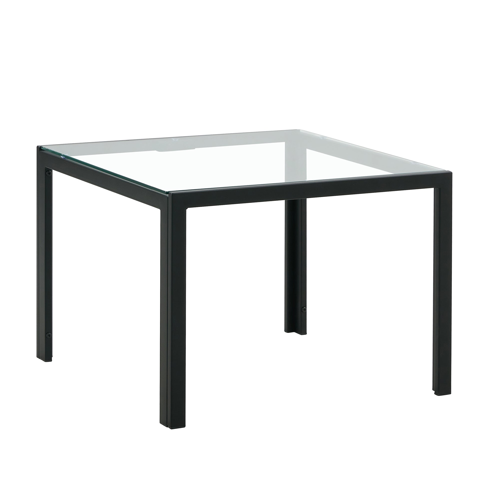 Set of 2 Tempered Glass Modern Design Nesting Coffee Table Set- Transparent_11