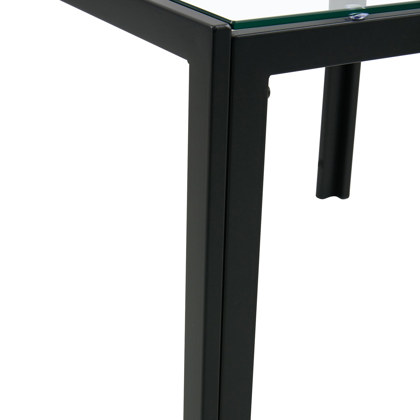 Set of 2 Tempered Glass Modern Design Nesting Coffee Table Set- Transparent_19