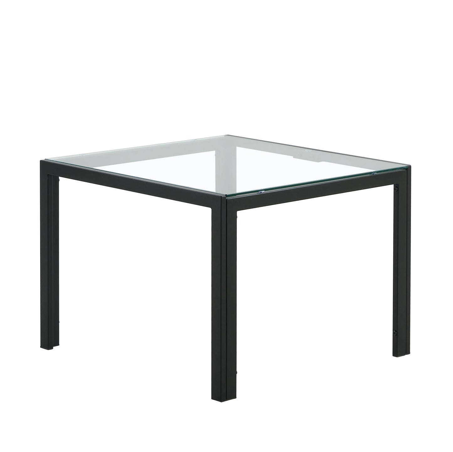 Set of 2 Tempered Glass Modern Design Nesting Coffee Table Set- Transparent_17
